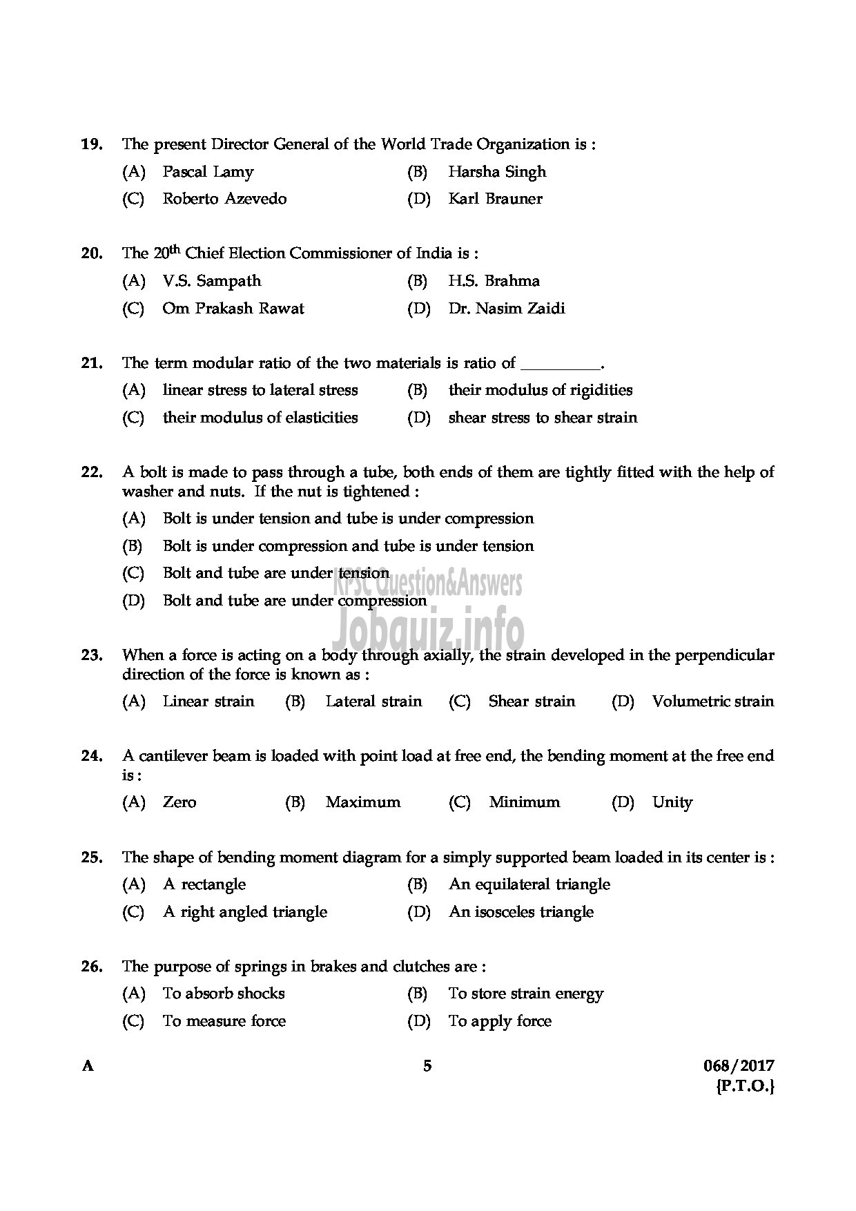 Kerala PSC Question Paper - DRAFTSMAN GR.II FACTORIES AND BOILERS QUESTION PAPER-4