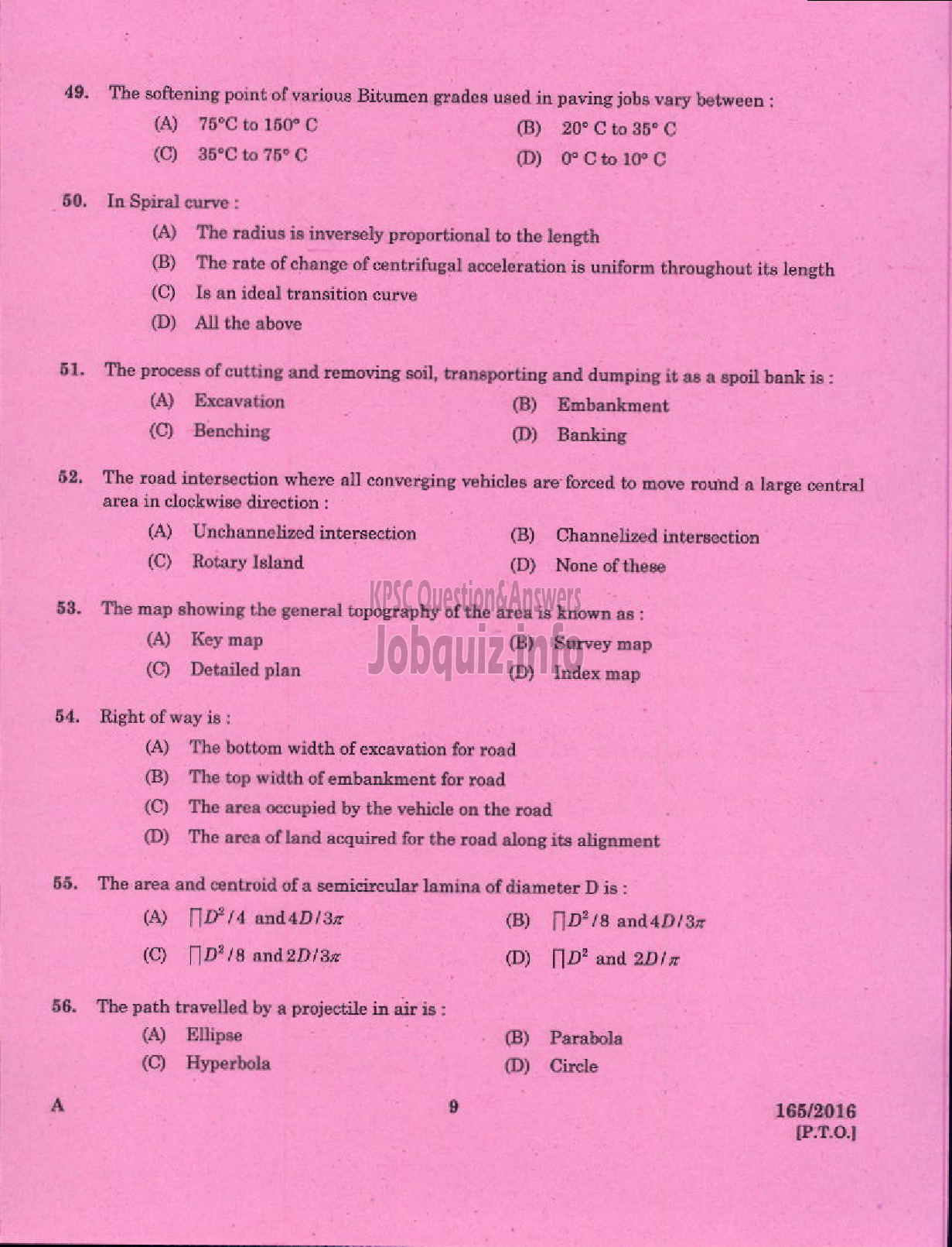 Kerala PSC Question Paper - DRAFTSMAN GR II /TOWN PLANNING SURVEYOR GR II TOWN COUNTRY PLANNING-7