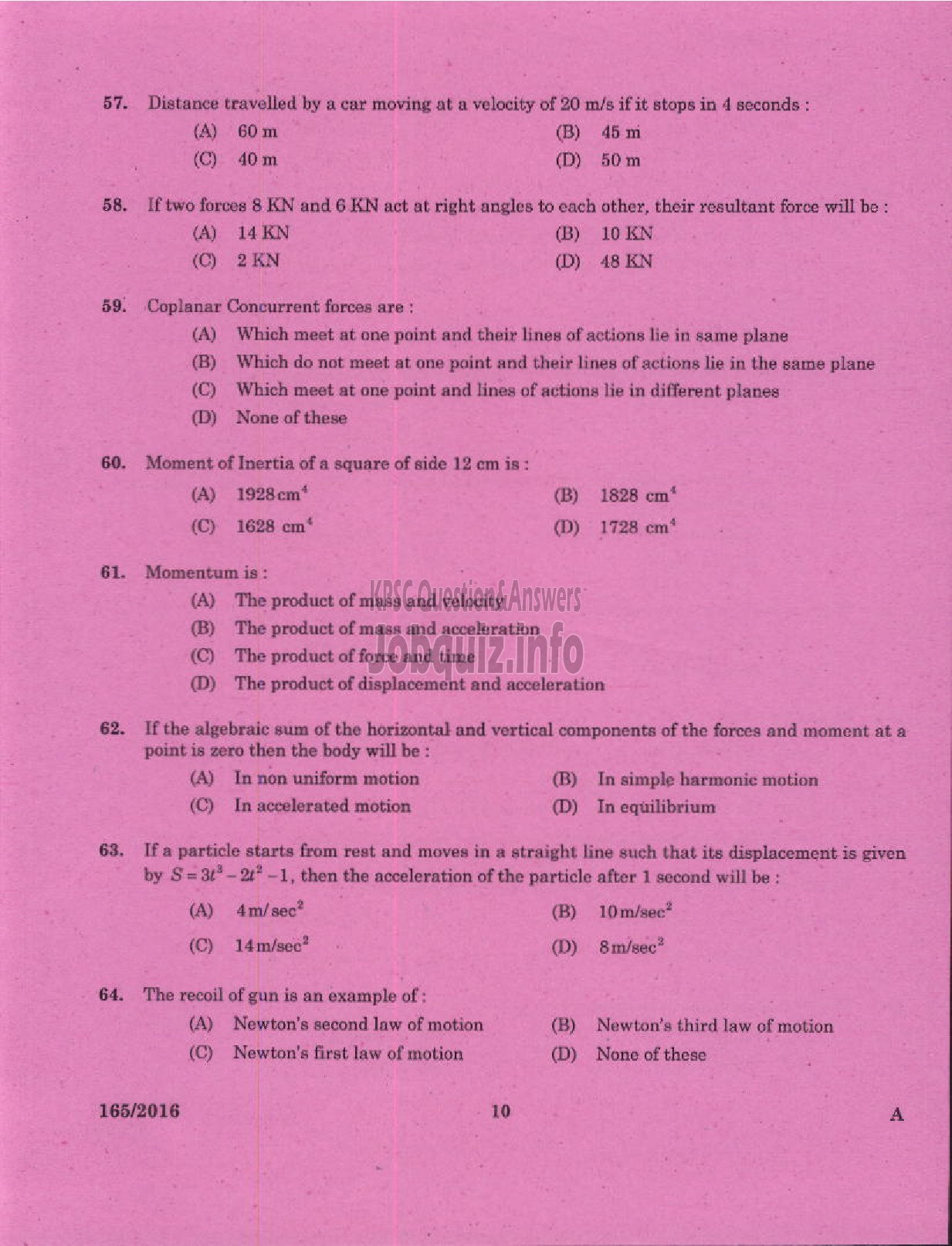 Kerala PSC Question Paper - DRAFTSMAN GR II /TOWN PLANNING SURVEYOR GR II TOWN COUNTRY PLANNING-8