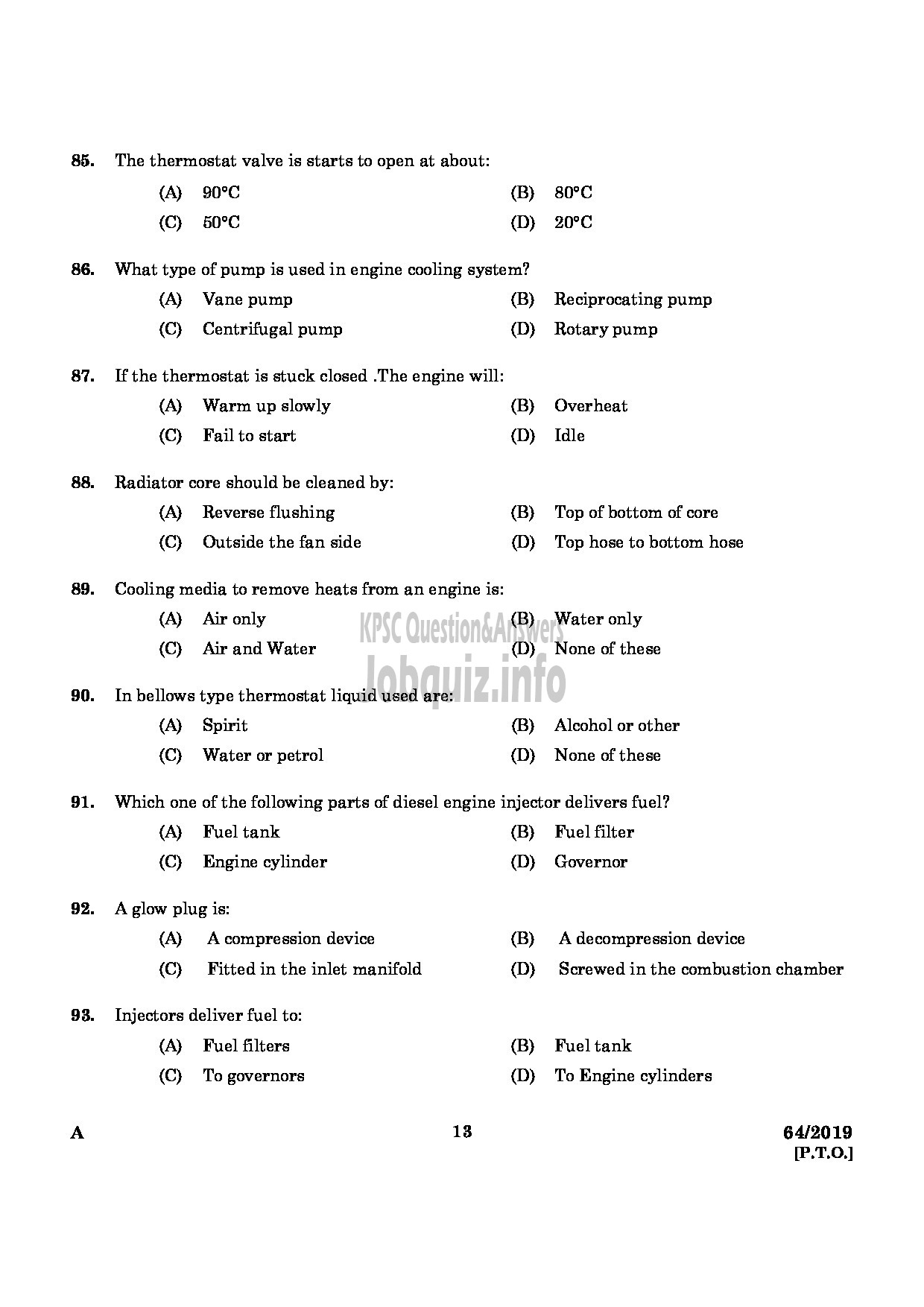 Kerala PSC Question Paper - DRILLING ASSISTANT GROUND WATER DEPARTMENT English -11