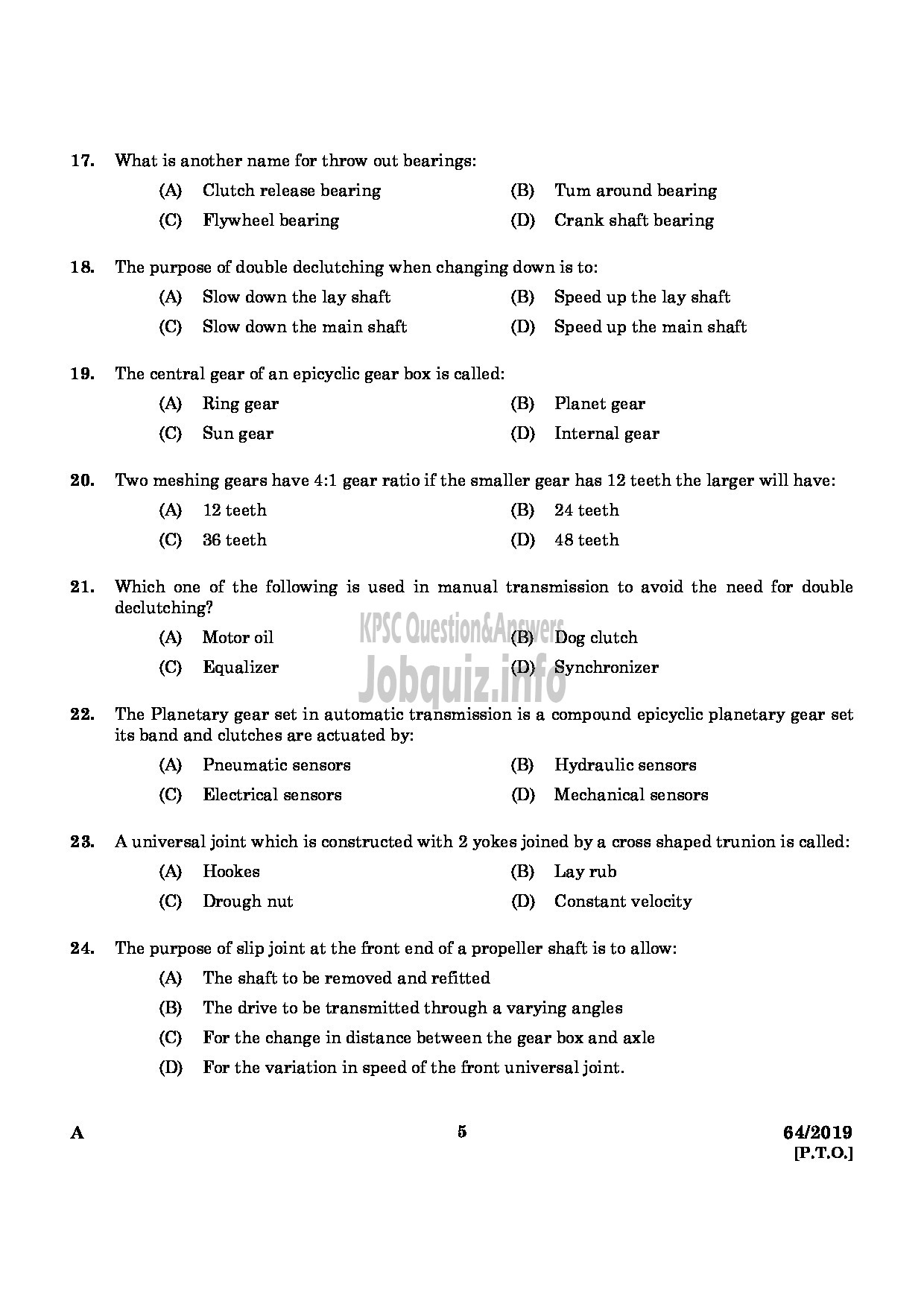 Kerala PSC Question Paper - DRILLING ASSISTANT GROUND WATER DEPARTMENT English -3