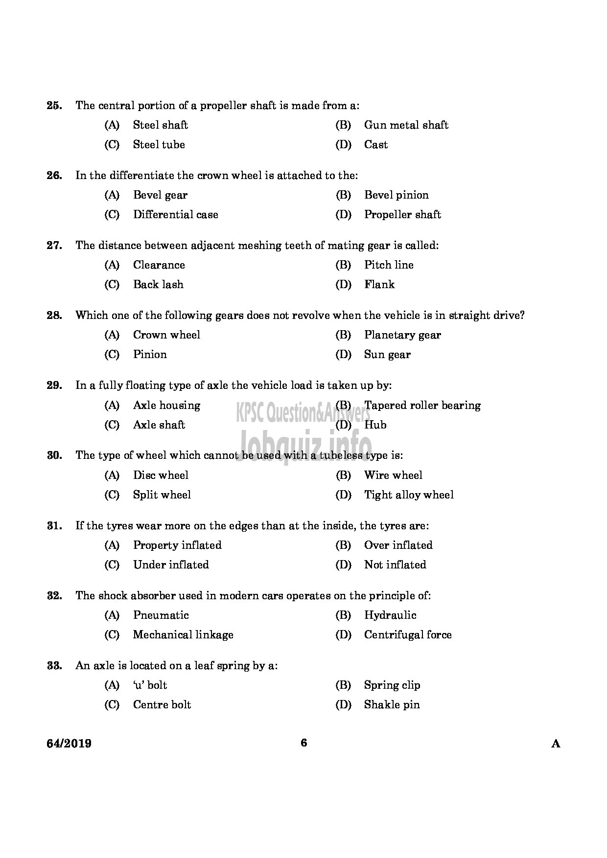 Kerala PSC Question Paper - DRILLING ASSISTANT GROUND WATER DEPARTMENT English -4