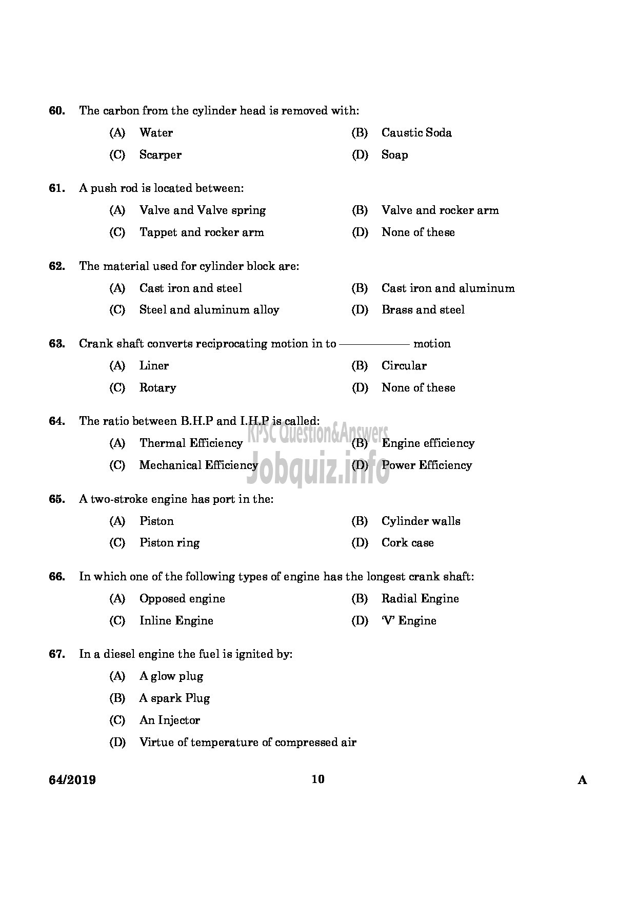 Kerala PSC Question Paper - DRILLING ASSISTANT GROUND WATER DEPARTMENT English -8