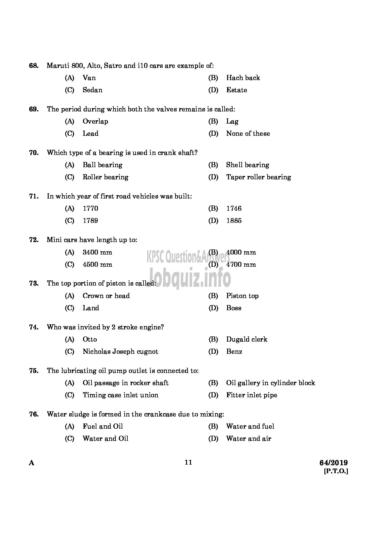 Kerala PSC Question Paper - DRILLING ASSISTANT GROUND WATER DEPARTMENT English -9