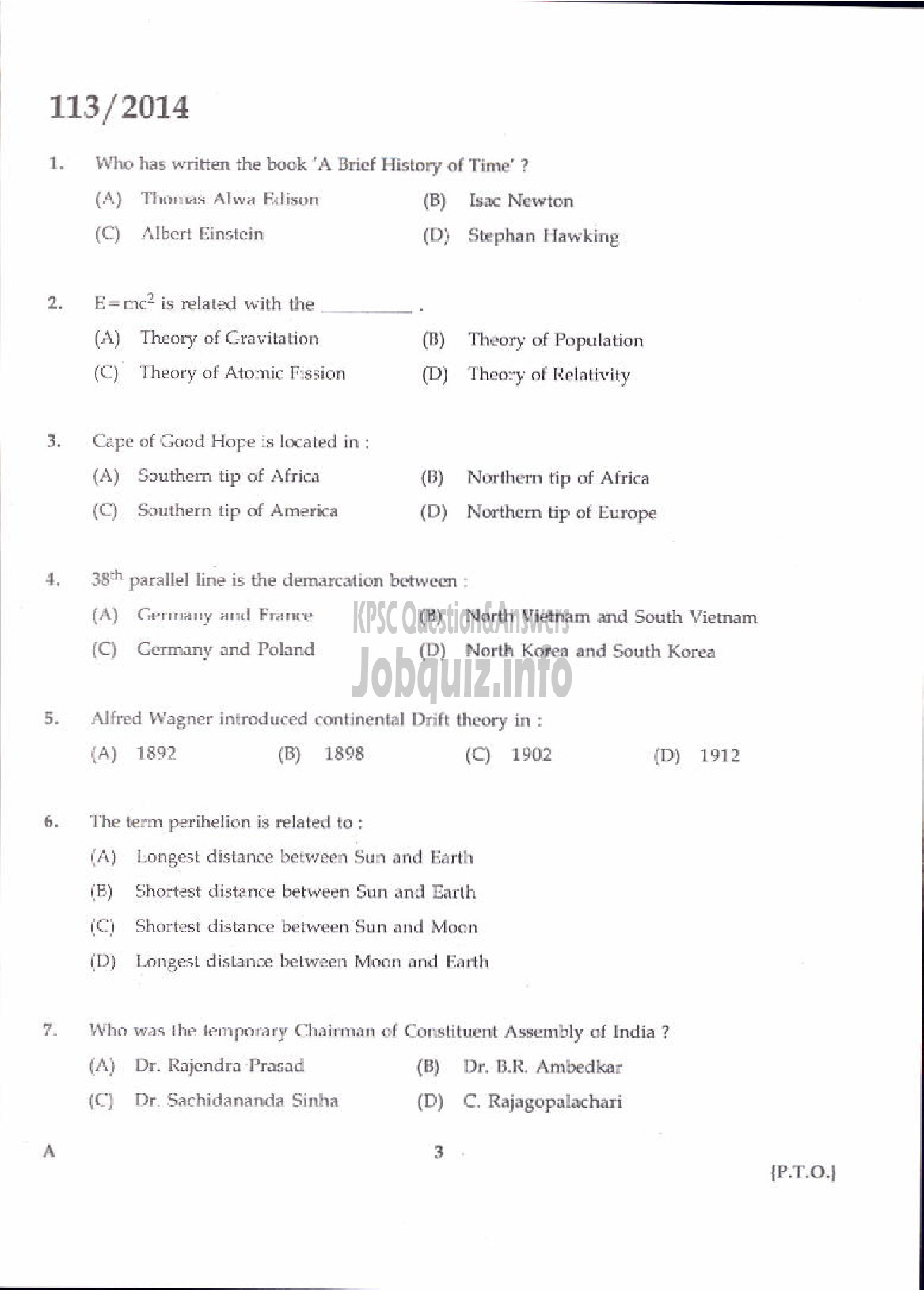 Kerala PSC Question Paper - DRUGS INSPECTOR AYURVEDA DRUGS CONTROL-1