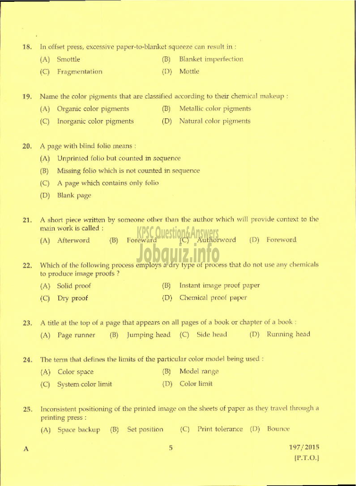 Kerala PSC Question Paper - DTP OPERATOR GR II PRINTING-3