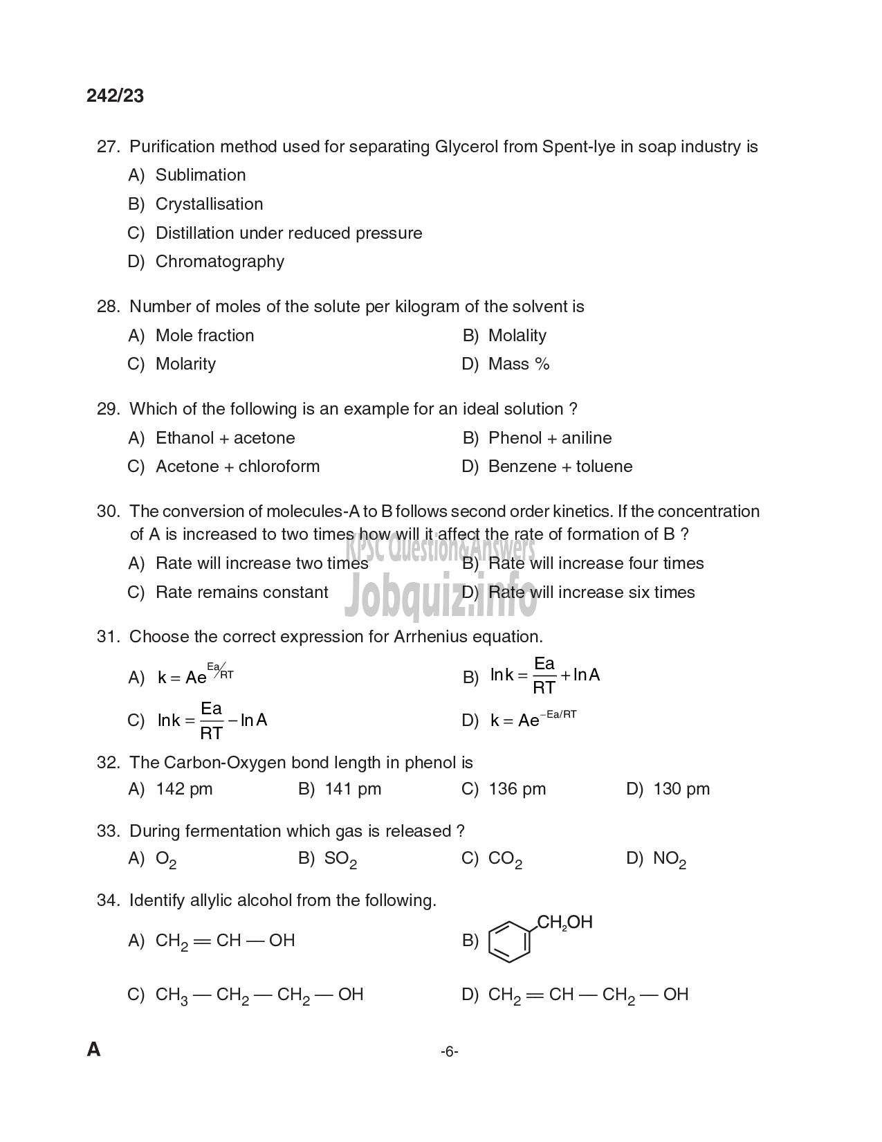 Kerala PSC Question Paper - Dairy Farm Instructor-6