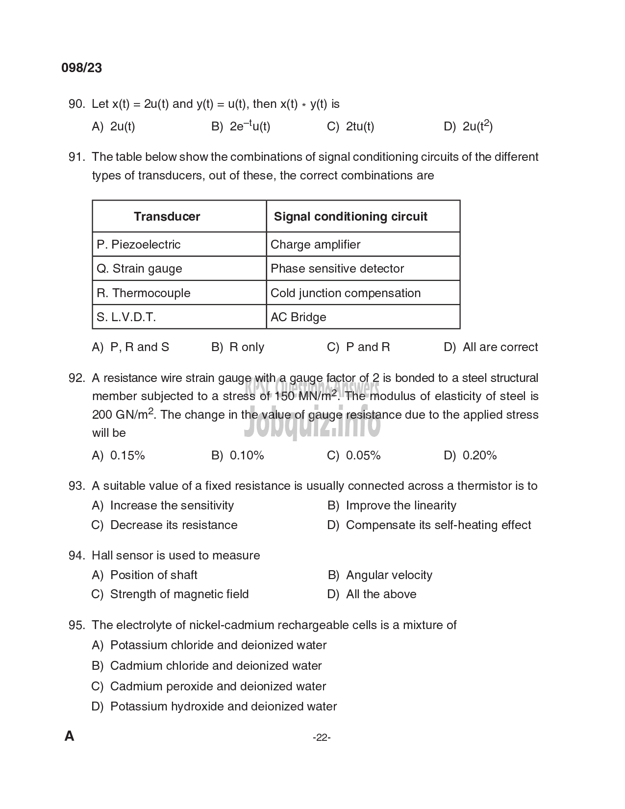 Kerala PSC Question Paper - Deputy Engineer (Electrical), Assistant Engineer (Electrical) - Kerala Co-operative Milk Marketing Federation Ltd, KSEB-22