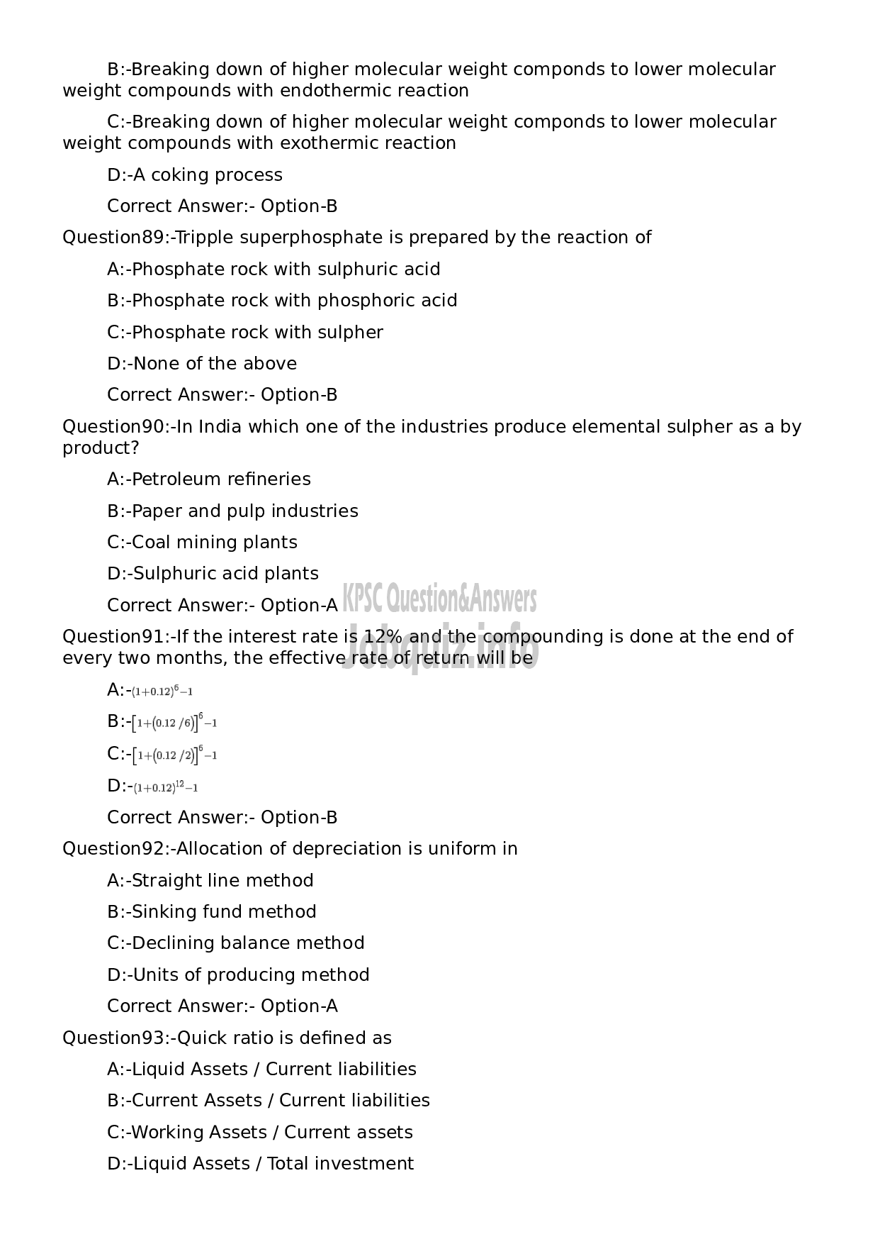 Kerala PSC Question Paper - Deputy Manager (Production)-17