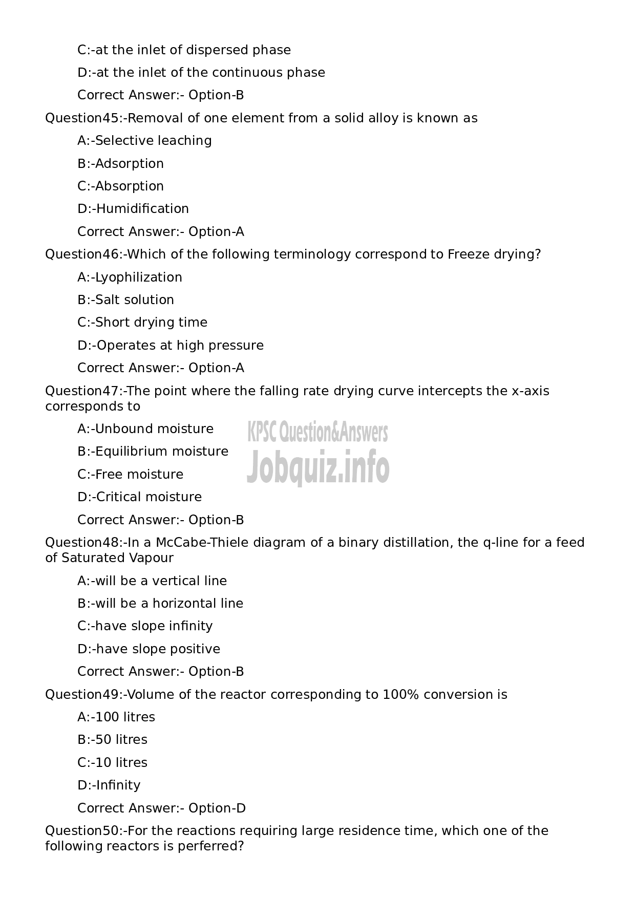 Kerala PSC Question Paper - Deputy Manager (Production)-9