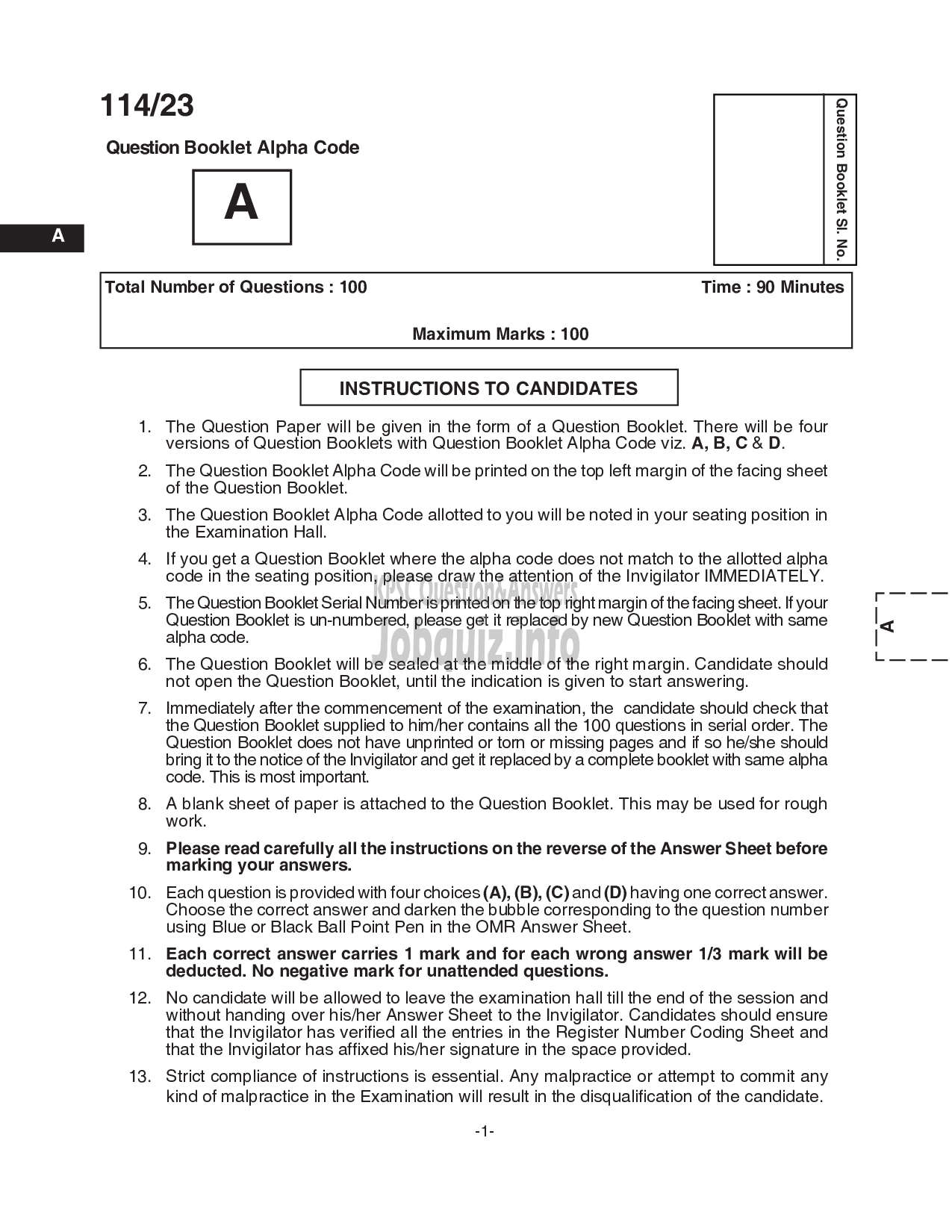 Kerala PSC Question Paper - Draftsman Grade I in Kerala Water Authority , Sub Engineer (Civil) in KSEB Ltd-1