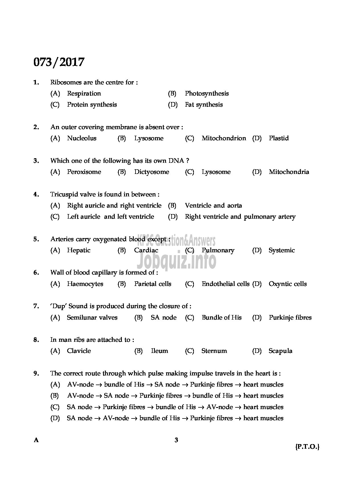 Kerala PSC Question Paper - ECG TECHNICIAN GR II HEALTH QUESTION PAPER-2