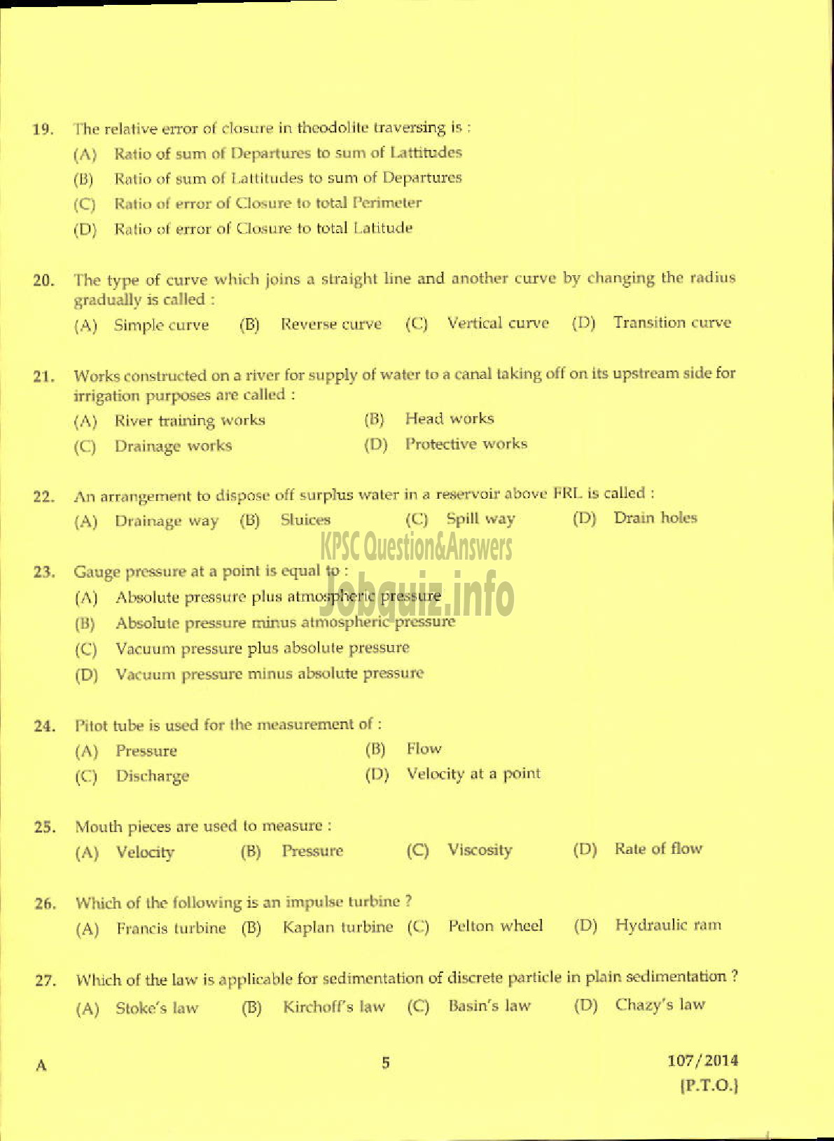 Kerala PSC Question Paper - ENGINEERING ASSISTANT GR II KERALA STATE CONSTRUCTION CORPORATION LIMITED-3