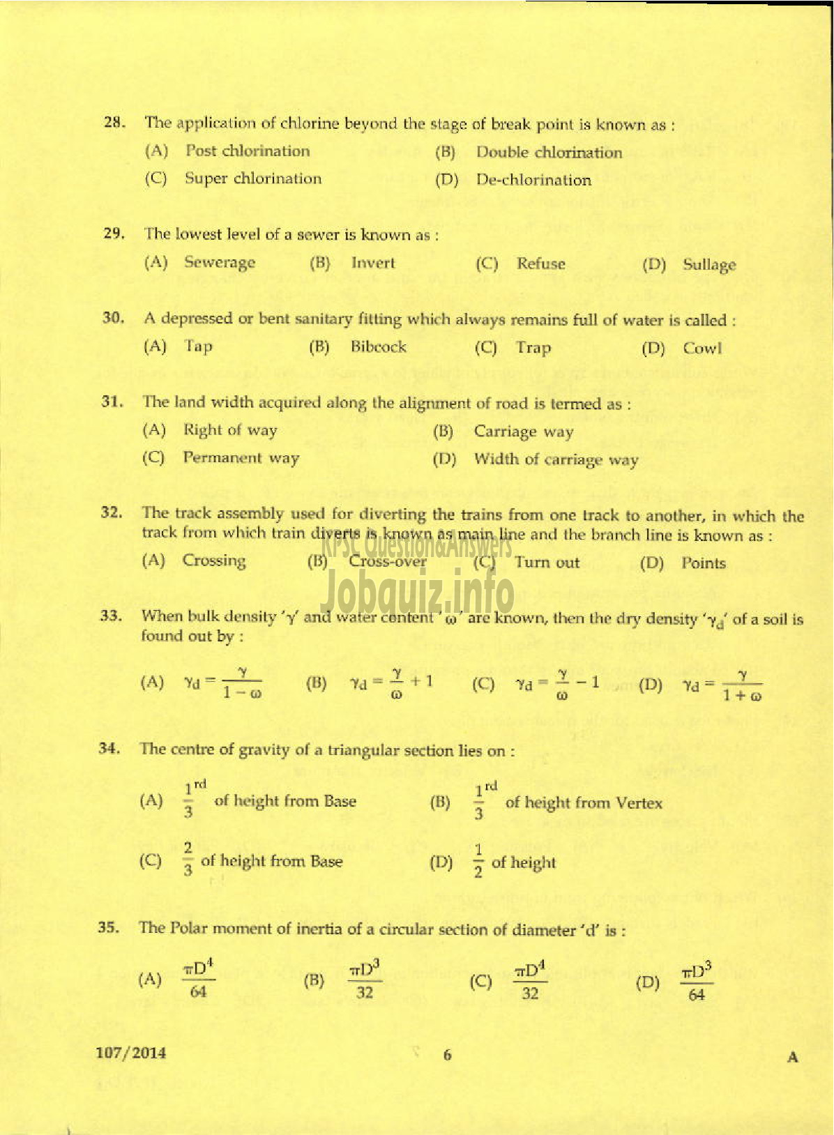 Kerala PSC Question Paper - ENGINEERING ASSISTANT GR II KERALA STATE CONSTRUCTION CORPORATION LIMITED-4