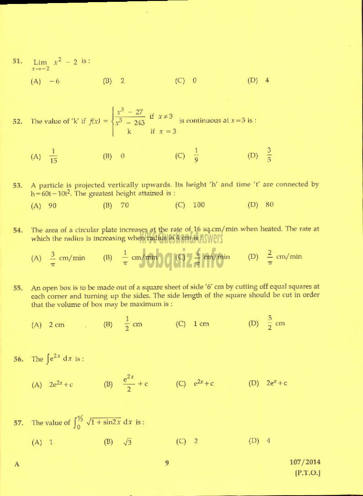 Kerala PSC Question Paper - ENGINEERING ASSISTANT GR II KERALA STATE CONSTRUCTION CORPORATION LIMITED-7