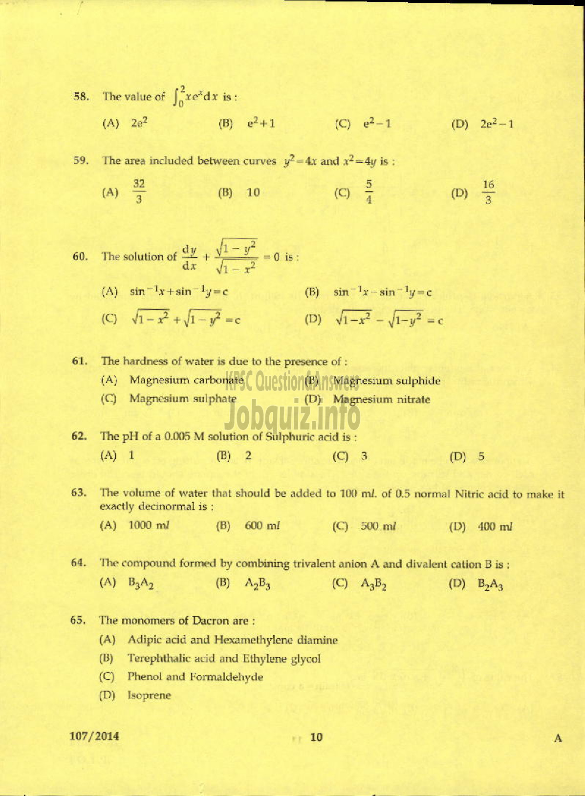 Kerala PSC Question Paper - ENGINEERING ASSISTANT GR II KERALA STATE CONSTRUCTION CORPORATION LIMITED-8