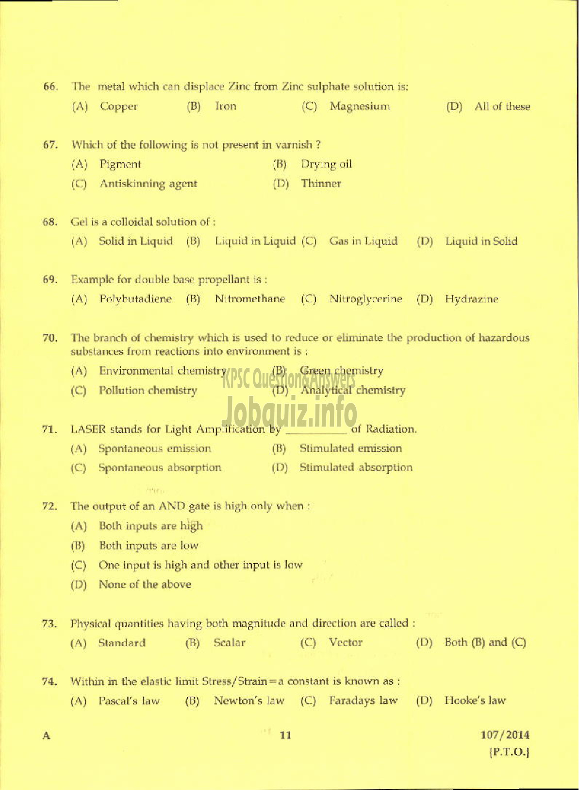 Kerala PSC Question Paper - ENGINEERING ASSISTANT GR II KERALA STATE CONSTRUCTION CORPORATION LIMITED-9