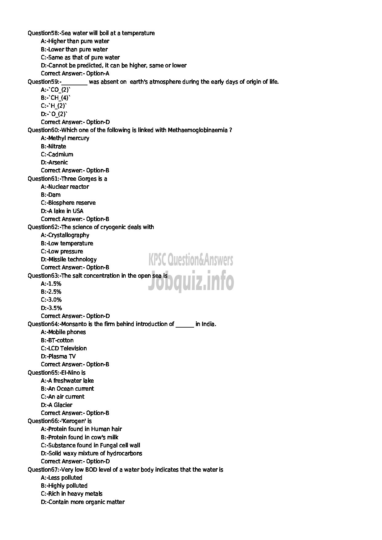 Kerala PSC Question Paper - ENVIRONMENTAL OFFICER ENVIRONMENT AND CLIMATE CHANGE DEPARTMENT-7