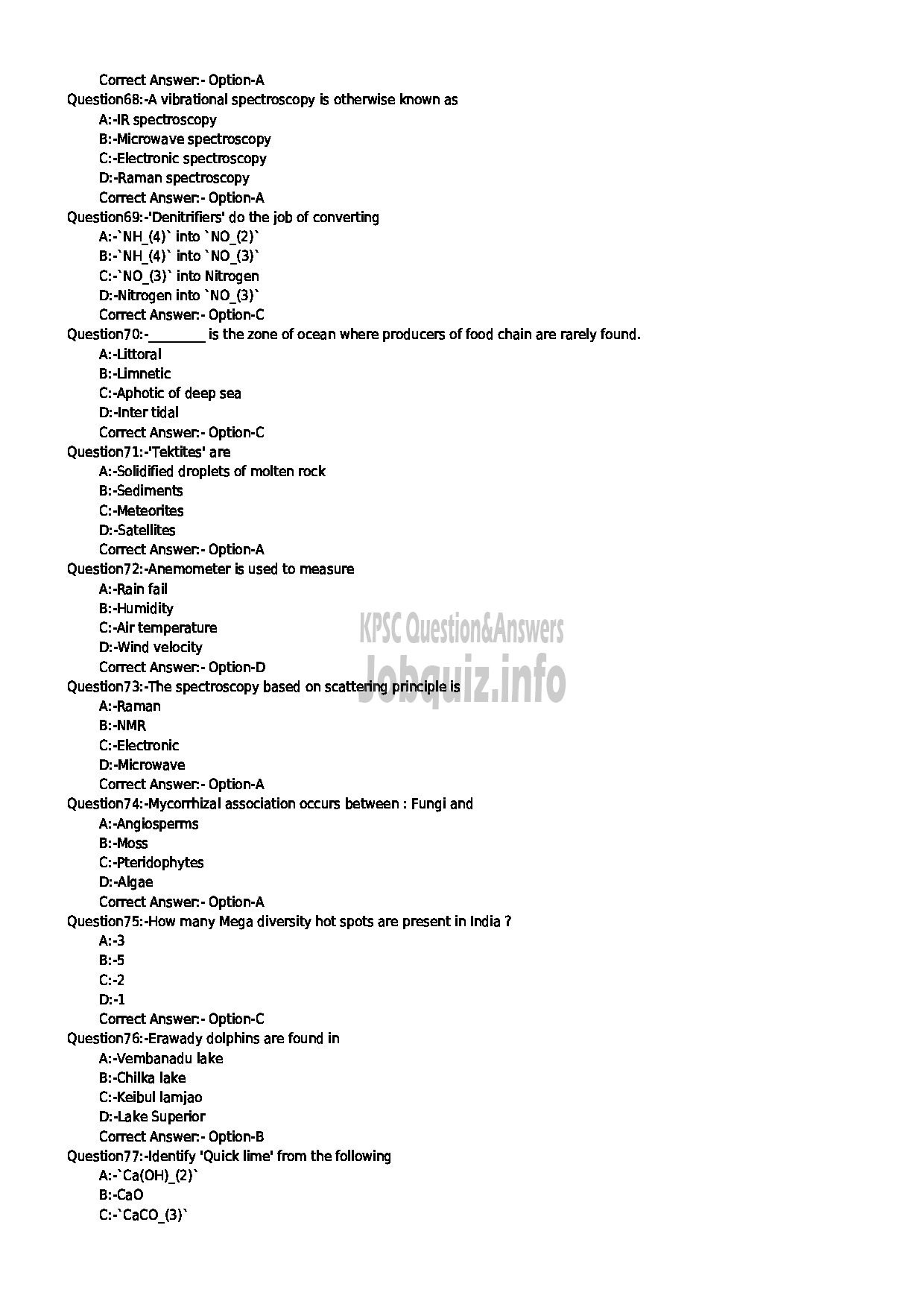 Kerala PSC Question Paper - ENVIRONMENTAL OFFICER ENVIRONMENT AND CLIMATE CHANGE DEPARTMENT-8