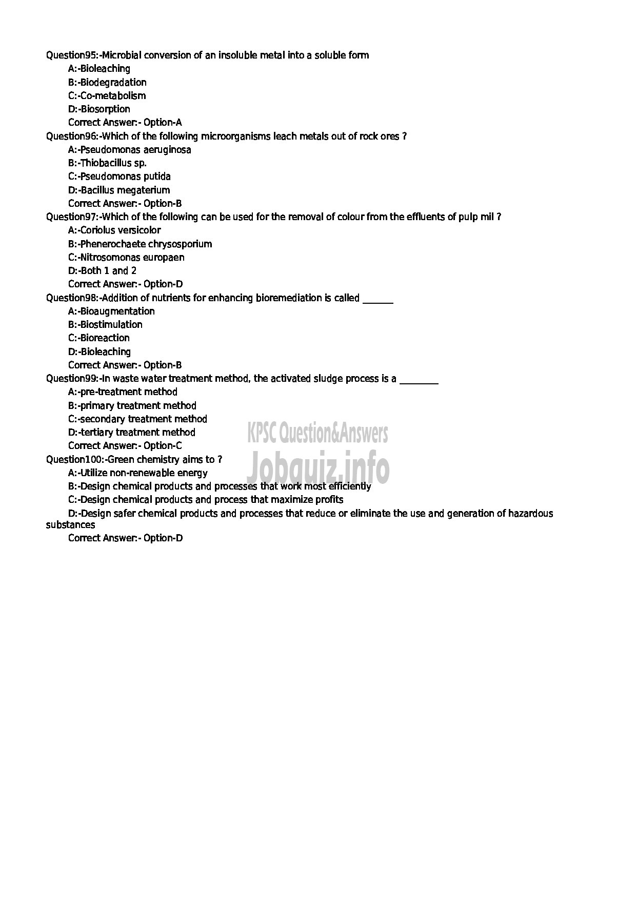 Kerala PSC Question Paper - ENVIRONMENTAL SCIENTIST ENVIRONMENT AND CLIMATE CHNAGE DEPARTMENT-11