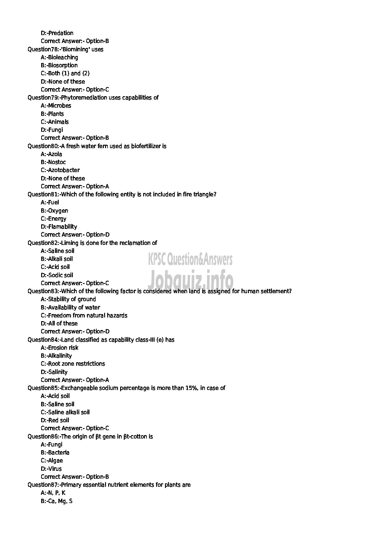 Kerala PSC Question Paper - ENVIRONMENT PROGRAMME MANAGER ENVIRONMENT AND CLIMATE CHANGE-9