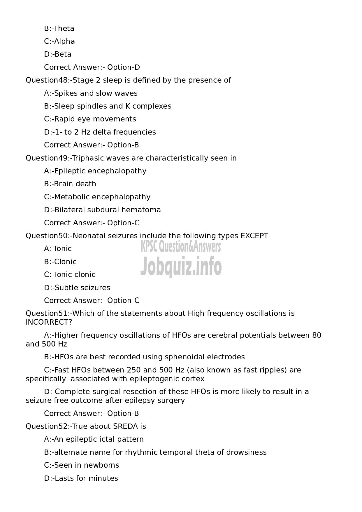 Kerala PSC Question Paper - E E G Technician Grade II-11