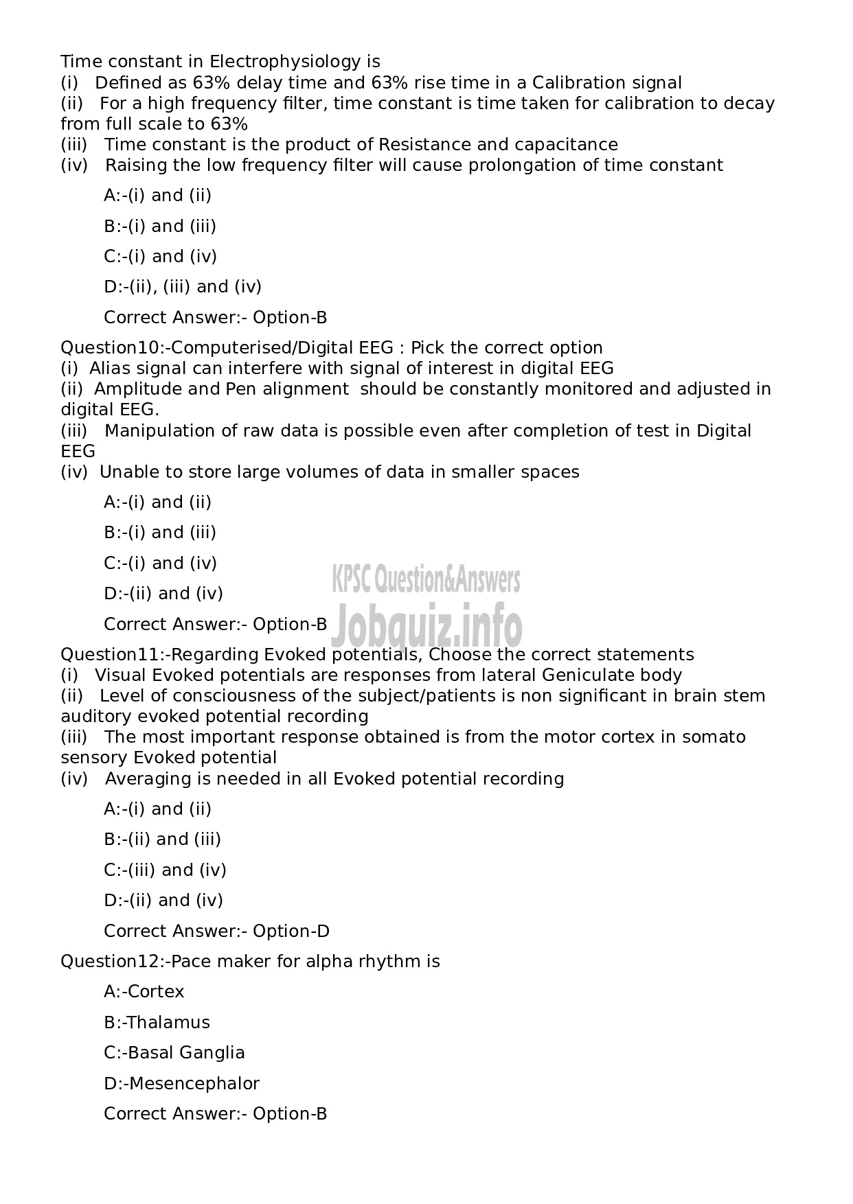 Kerala PSC Question Paper - E E G Technician Grade II-3