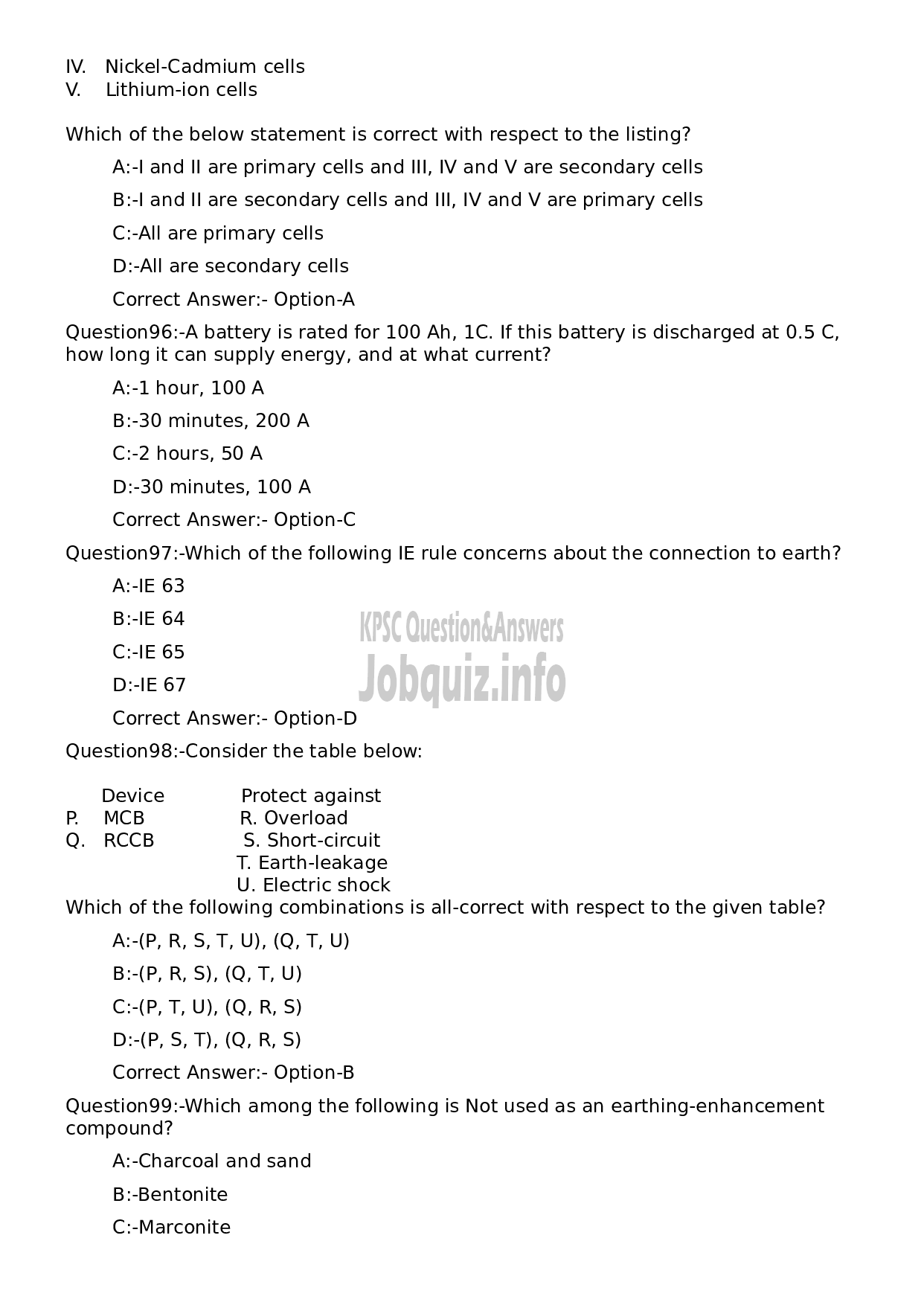 Kerala PSC Question Paper - Electrical Engineer-20