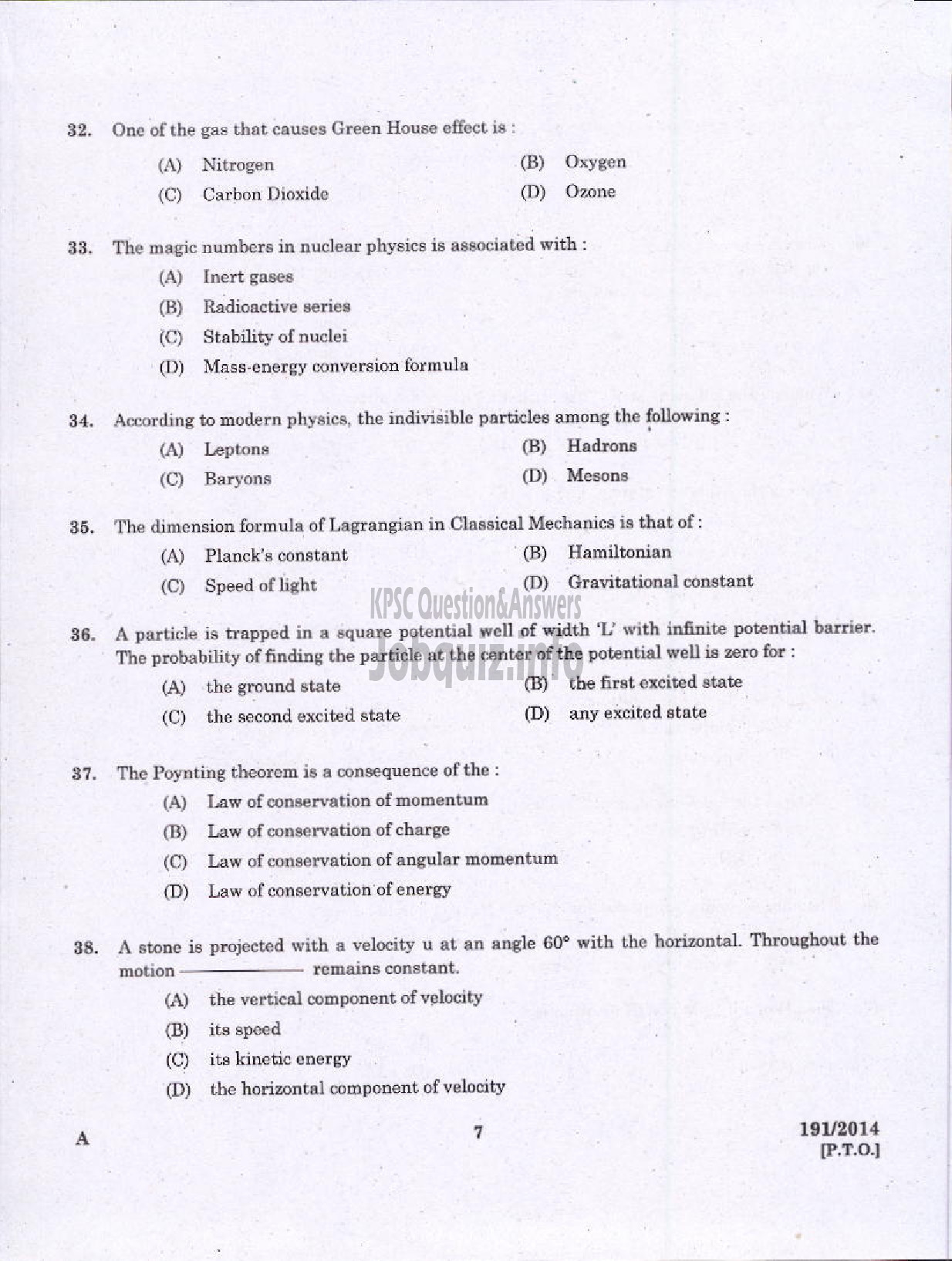 Kerala PSC Question Paper - FIELD OFFICER KERALA FOREST DEVELOPMENT CORPORATION LTD-5