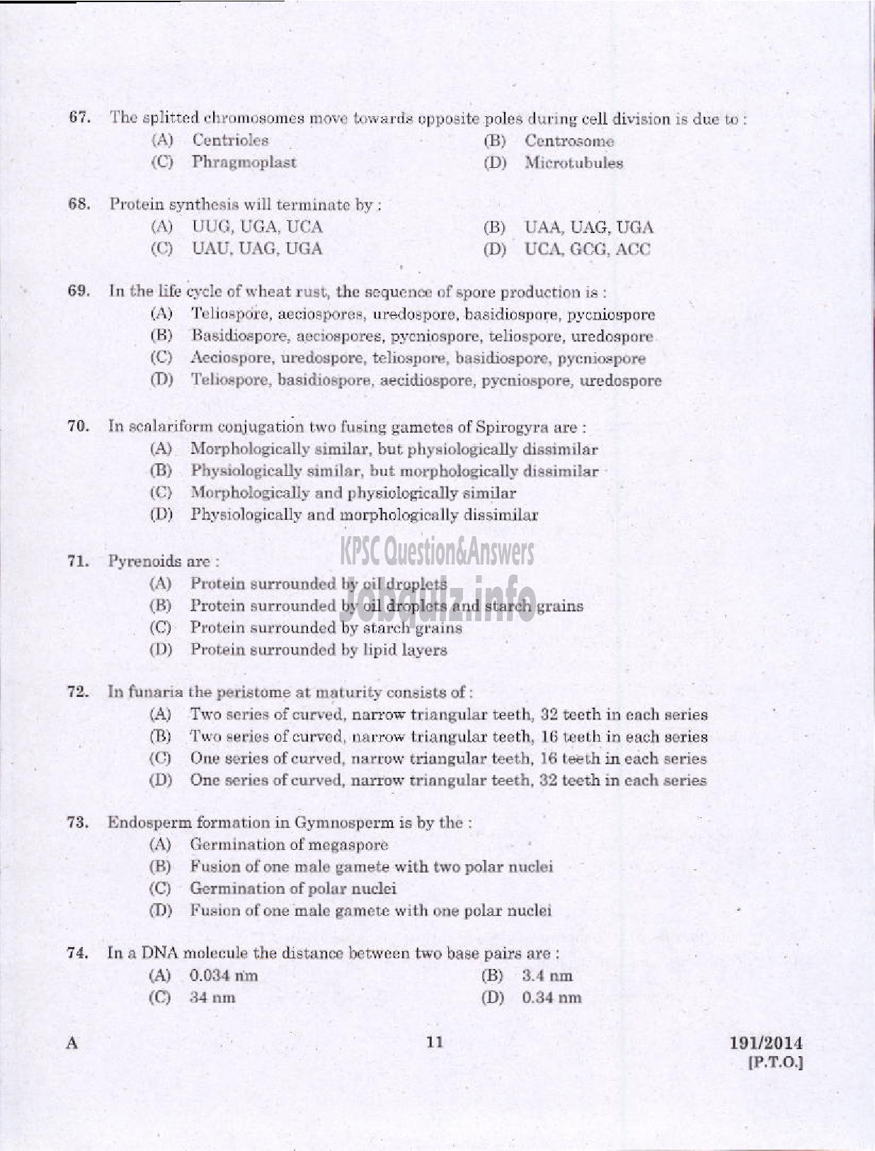 Kerala PSC Question Paper - FIELD OFFICER KERALA FOREST DEVELOPMENT CORPORATION LTD-9