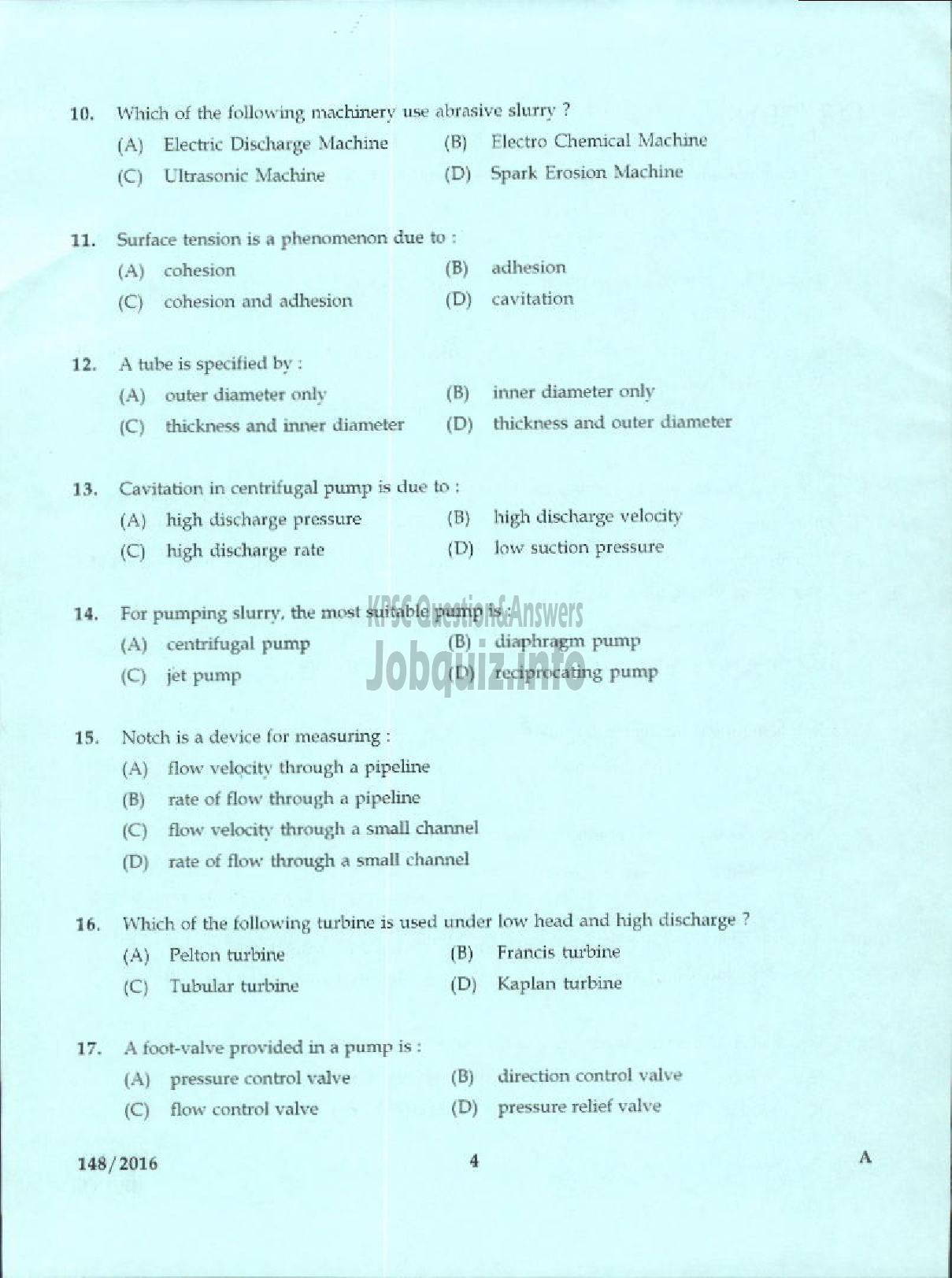 Kerala PSC Question Paper - FOREMAN CENTRAL WORKSHOP MEDICAL EDUCATION-2