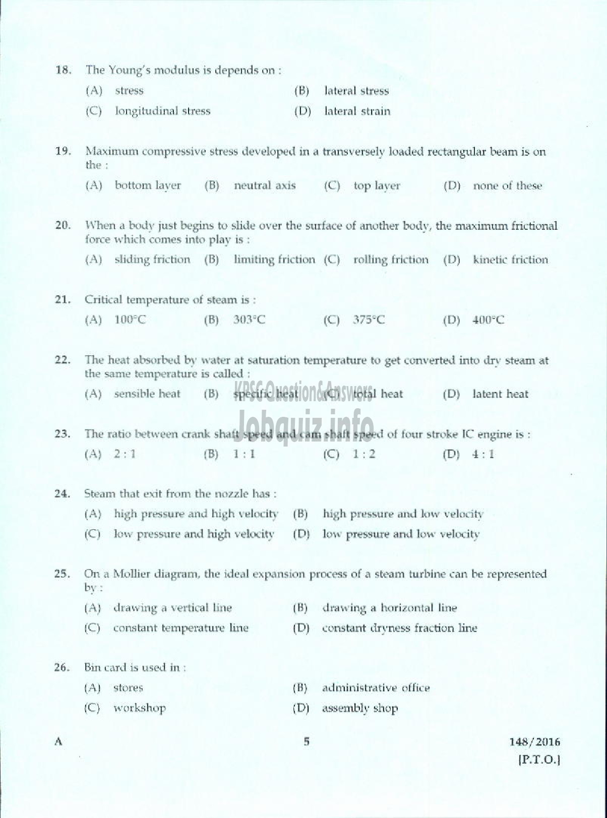 Kerala PSC Question Paper - FOREMAN CENTRAL WORKSHOP MEDICAL EDUCATION-3