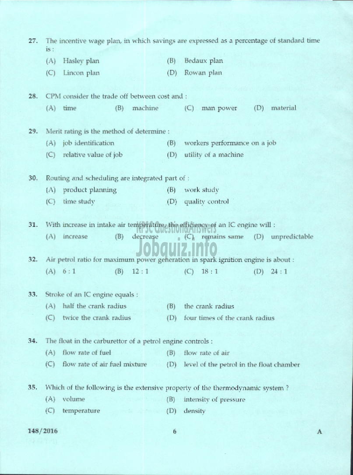 Kerala PSC Question Paper - FOREMAN CENTRAL WORKSHOP MEDICAL EDUCATION-4