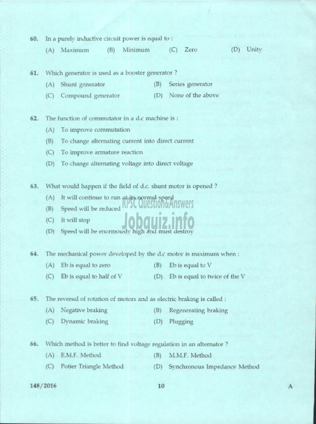 Kerala PSC Question Paper - FOREMAN CENTRAL WORKSHOP MEDICAL EDUCATION-8
