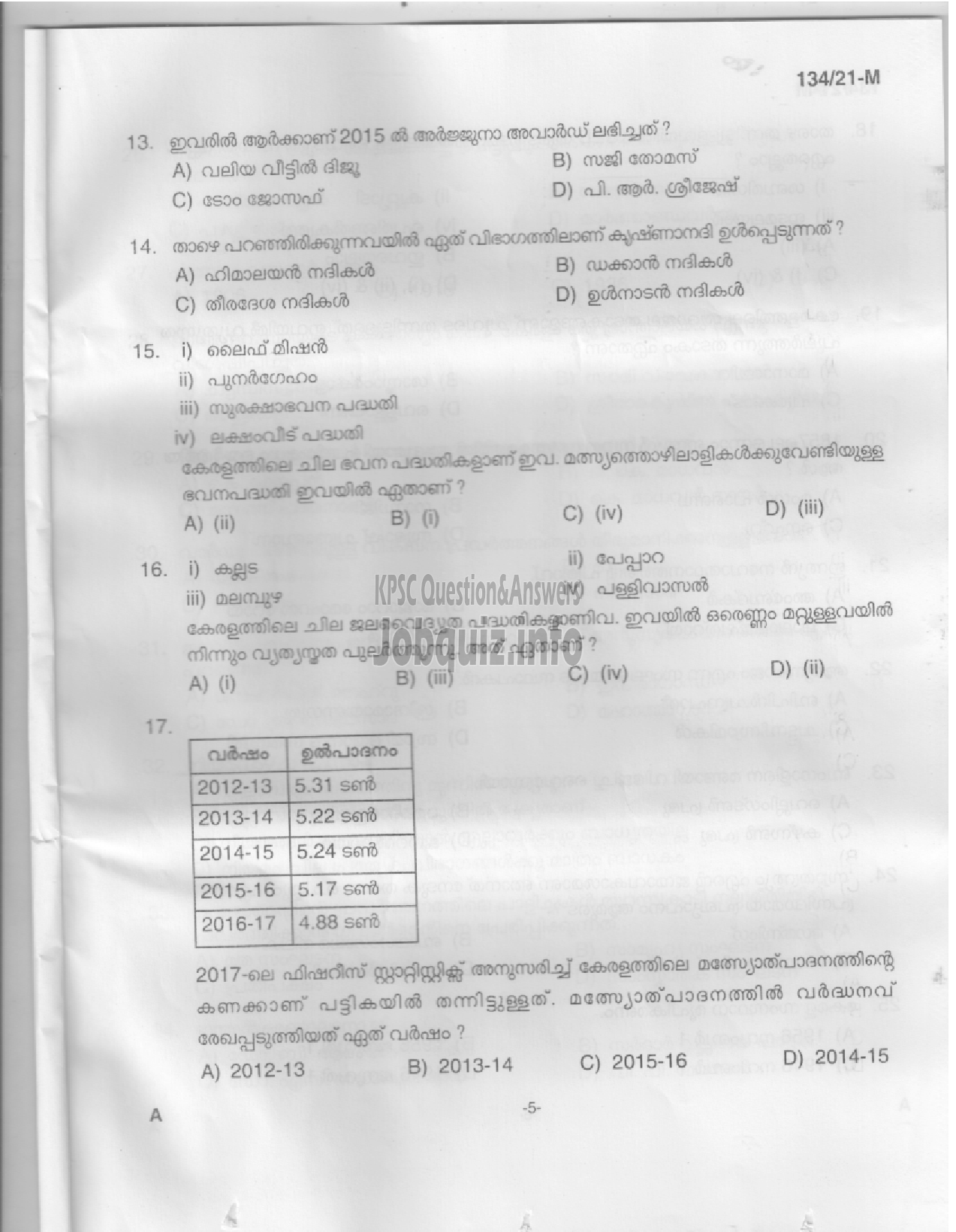 Kerala PSC Question Paper - Field Worker - Health Services-3