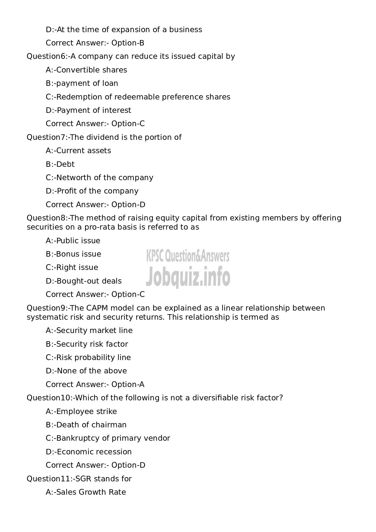 Kerala PSC Question Paper - Finance Manager-2