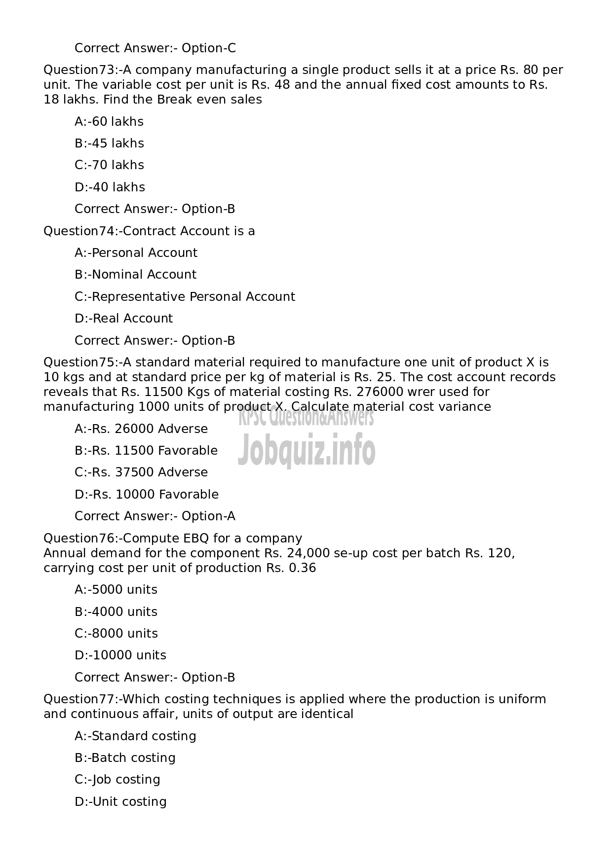 Kerala PSC Question Paper - Finance Manager-15