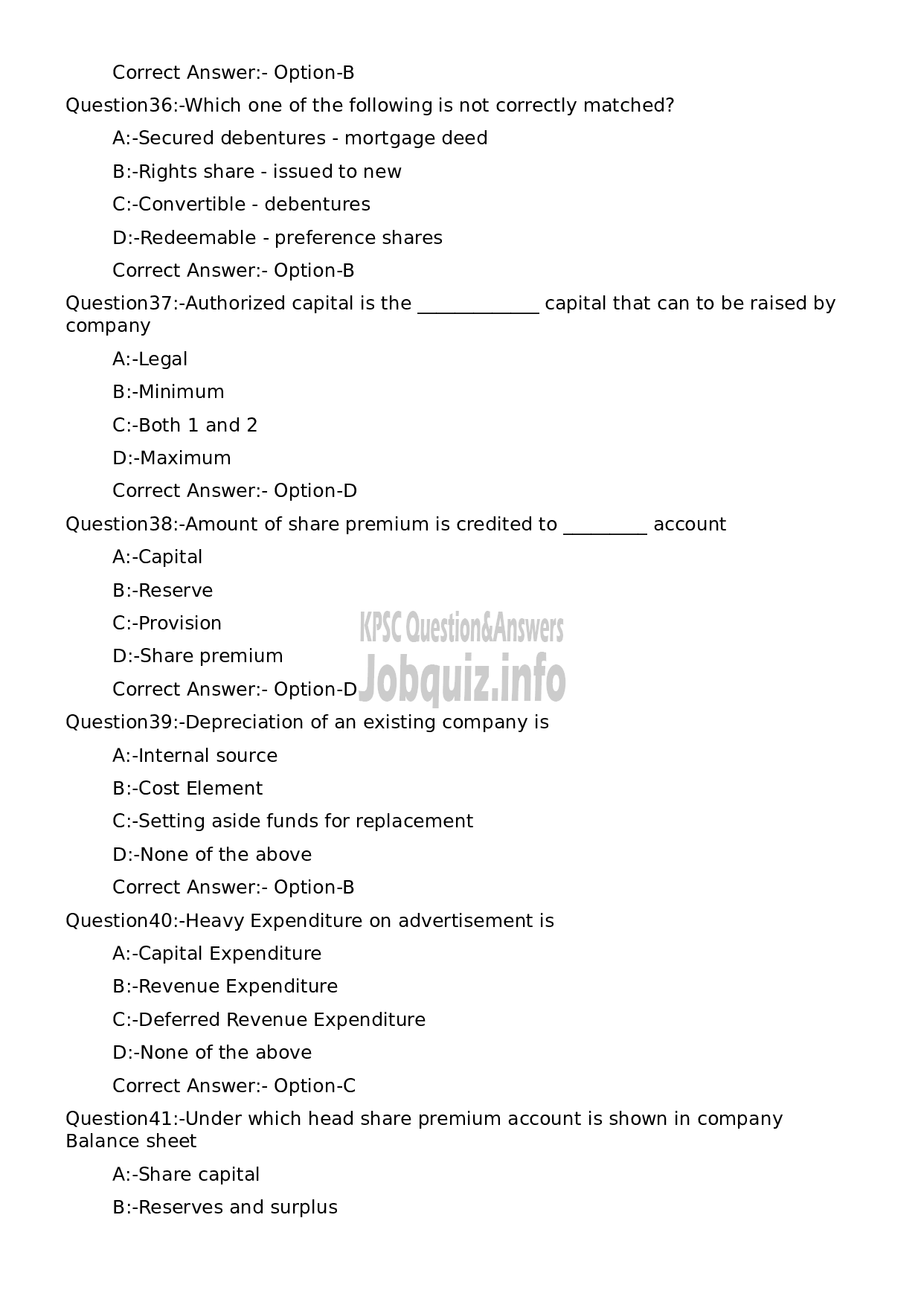 Kerala PSC Question Paper - Finance Manager-8