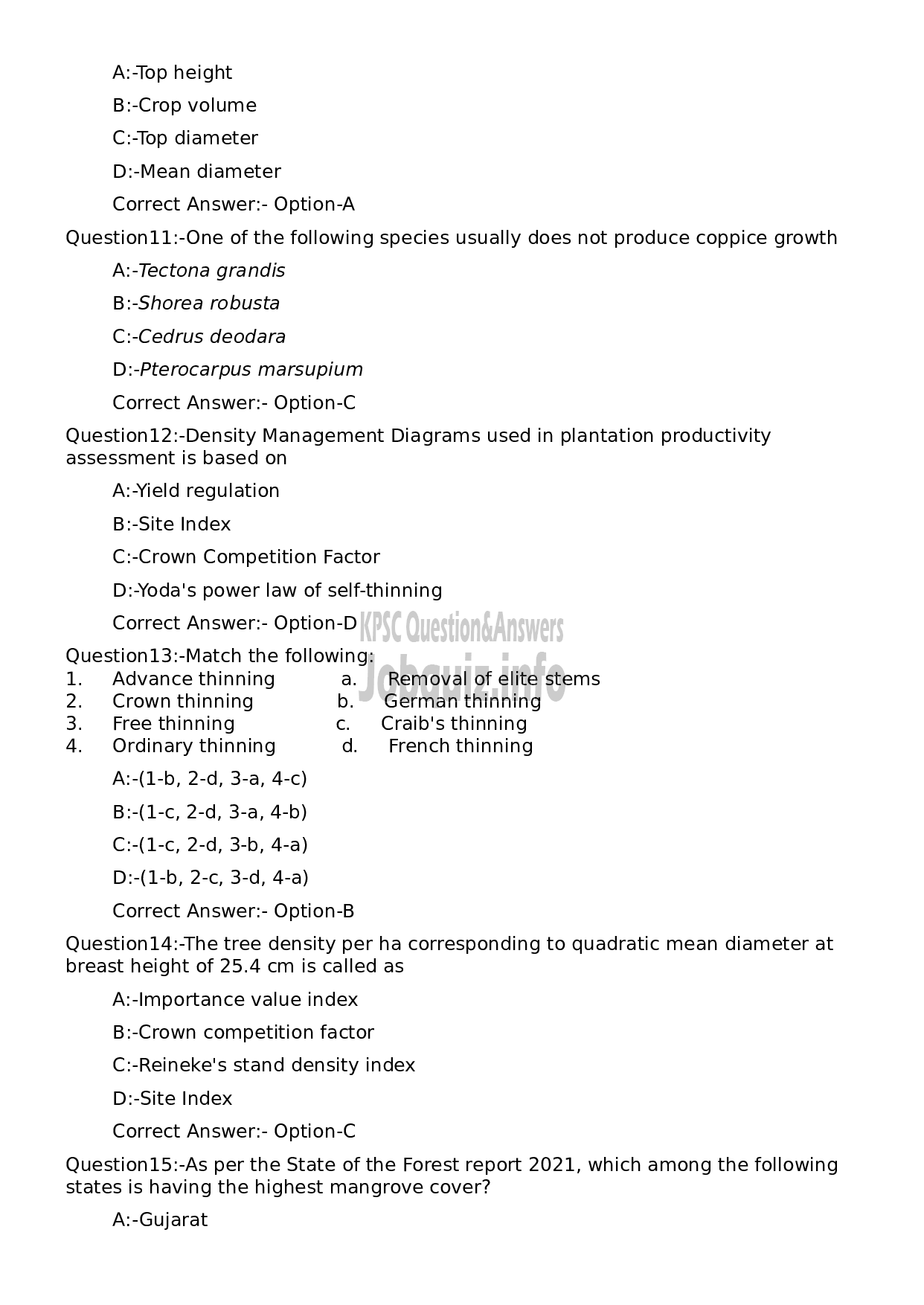 Kerala PSC Question Paper - Forest Ranger (Range Forest Officer) (NCA- ST)-3