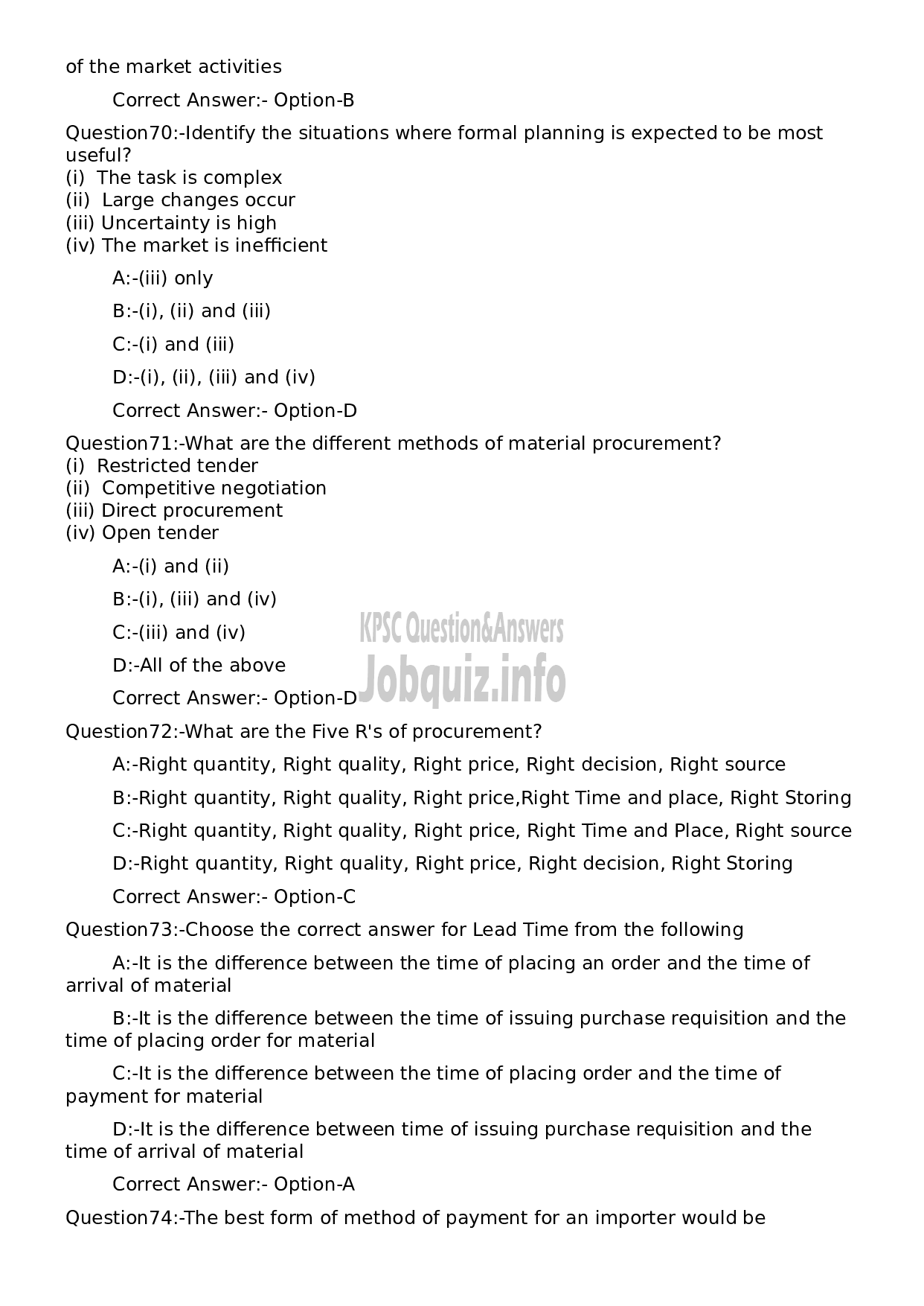 Kerala PSC Question Paper - General Manager-15