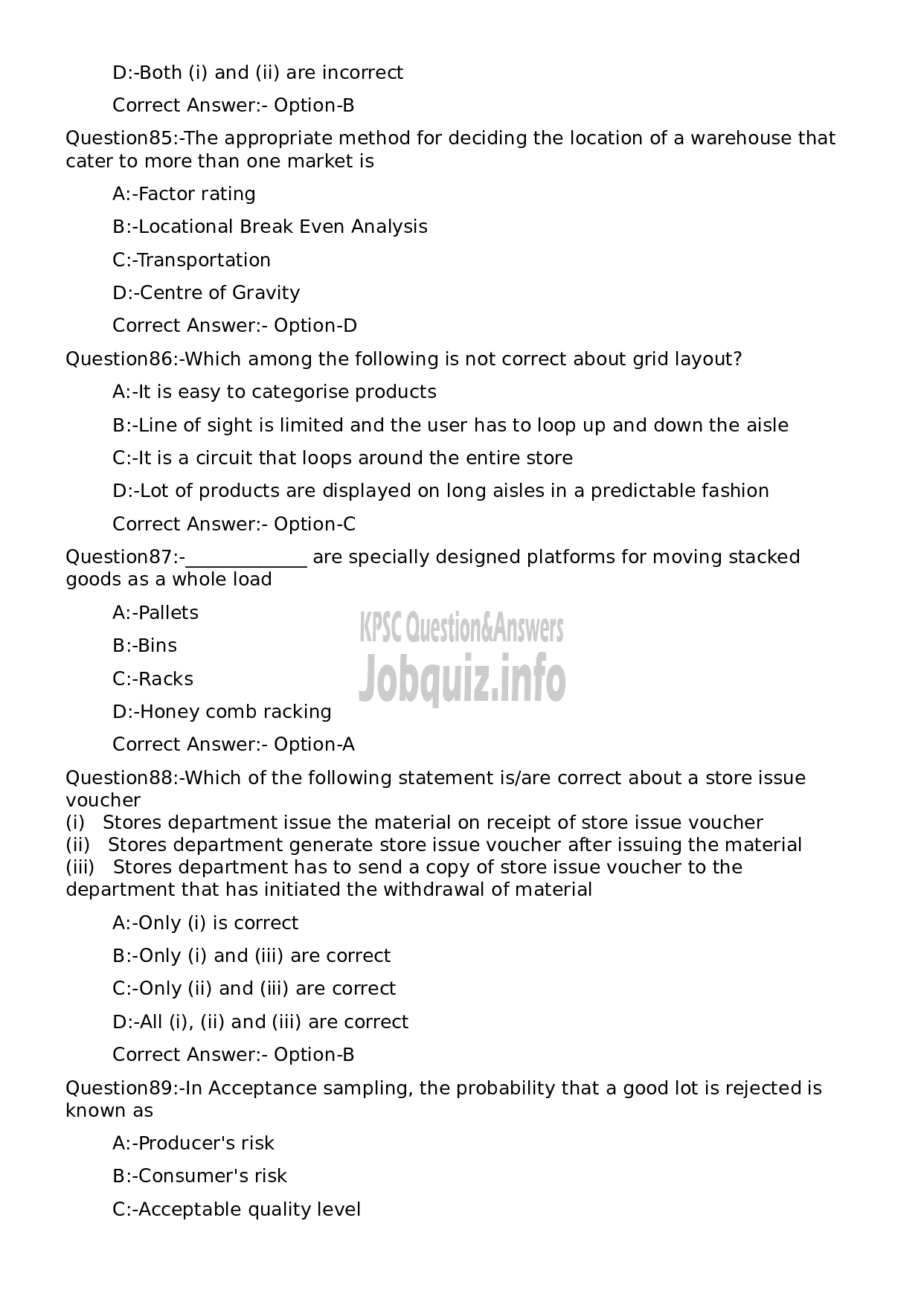 Kerala PSC Question Paper - General Manager-18