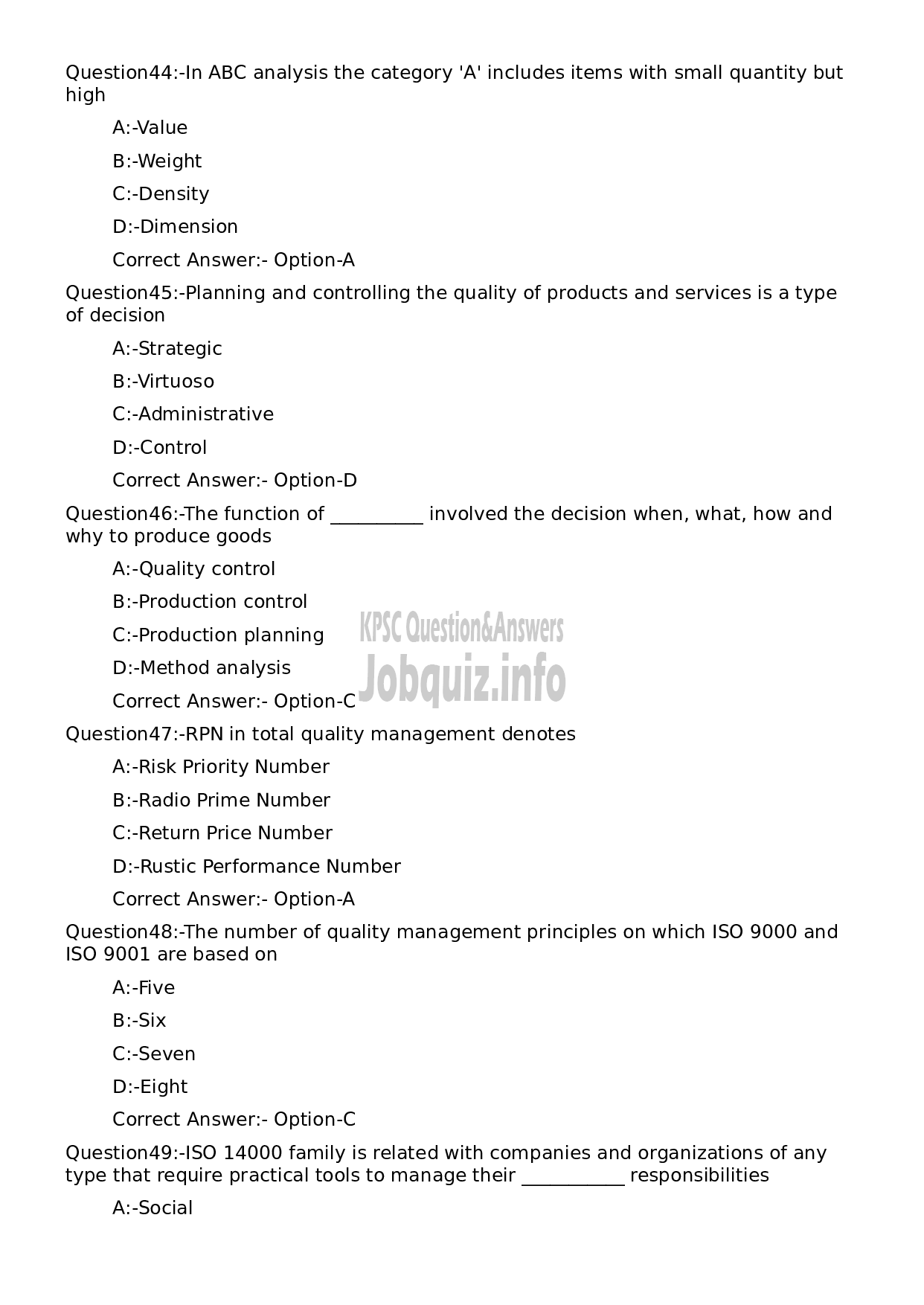 Kerala PSC Question Paper - General Manager-10