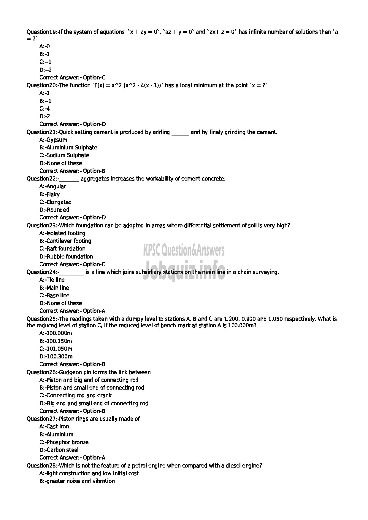 Kerala PSC Question Paper - HEAD OF SECTION COMPUTER ENGINEERING TECHNICAL EDUCATION DEPT-3