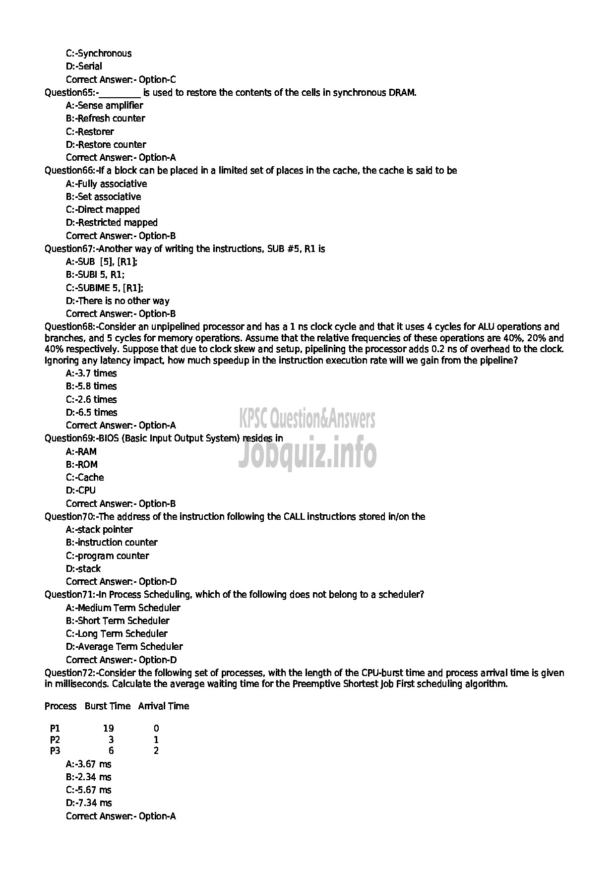 Kerala PSC Question Paper - HEAD OF SECTION COMPUTER ENGINEERING TECHNICAL EDUCATION DEPT-8