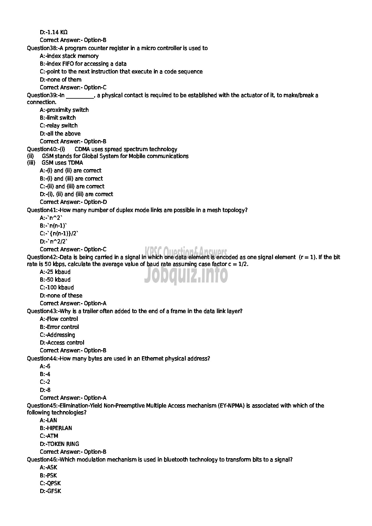 Kerala PSC Question Paper - HEAD OF SECTION COMPUTER ENGINEERING TECHNICAL EDUCATION Medium of Question: English-5