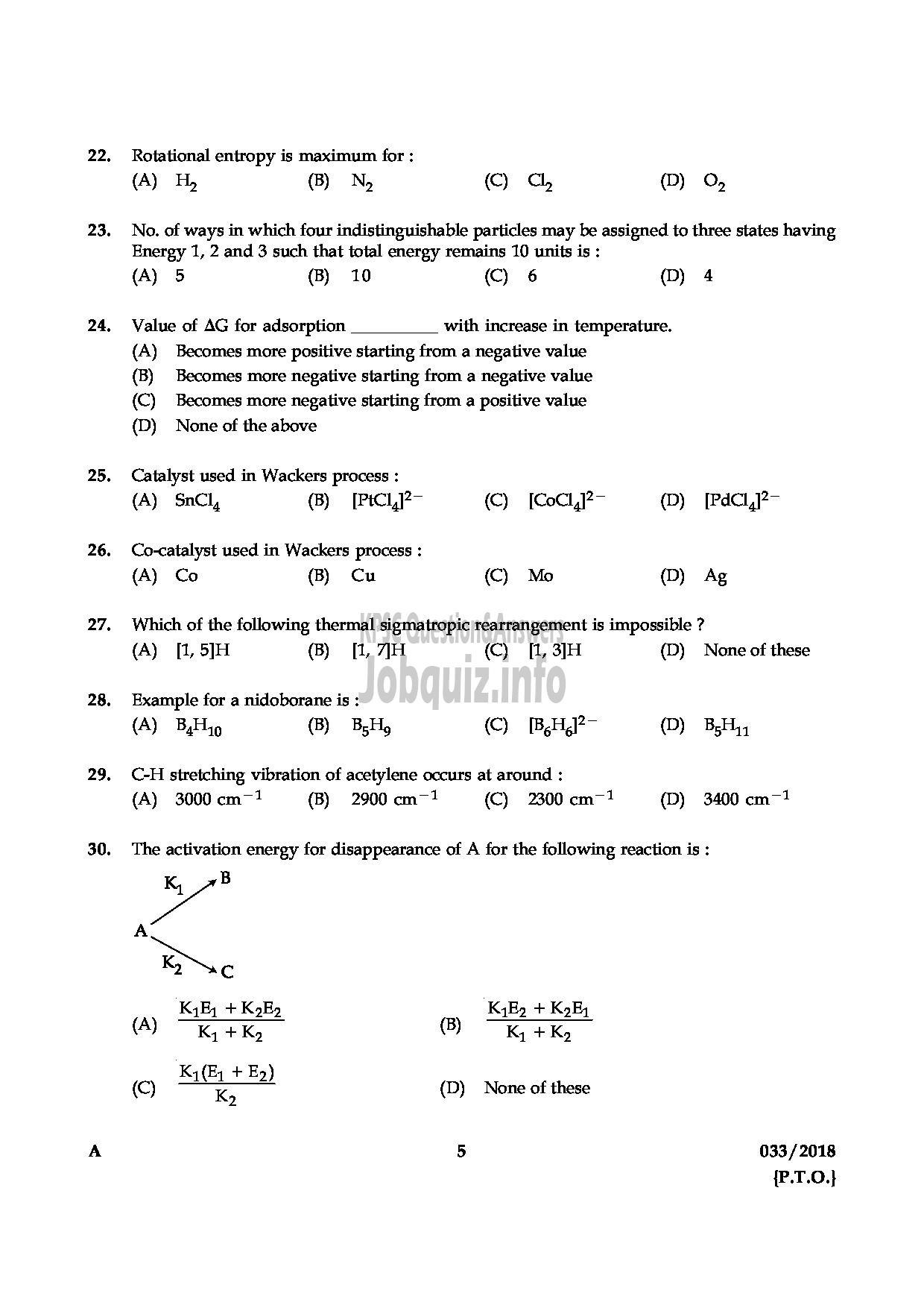 Kerala PSC Question Paper - HIGHER SECONDARY SCHOOL TEACHER CHEMISTRY HIGHER SECONDARY SCHOOL EDUCATION-5