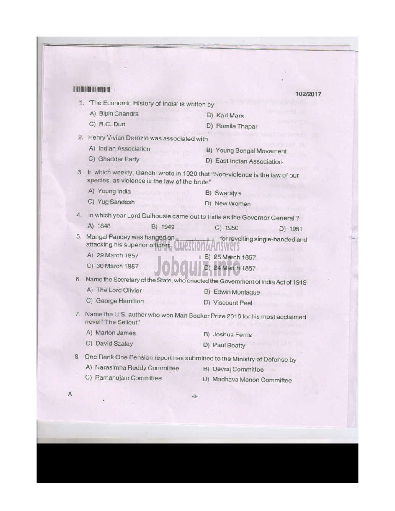 Kerala PSC Question Paper - HIGH SCHOOL ASSISTANT NATURAL SCIENCE TAMIL MEDIUM EDUCATION-2