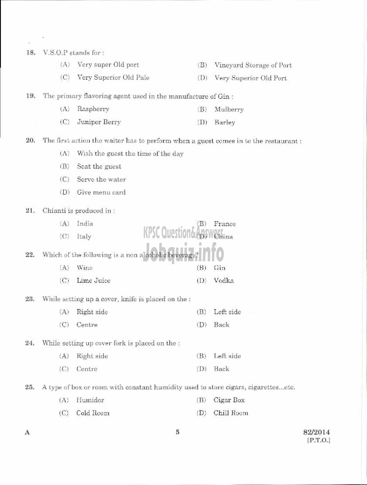 Kerala PSC Question Paper - HOSPITALITY ASSISTANT NCA EZHAVA/MUSLIM TOURISM DEPT PTA AND EKM-3