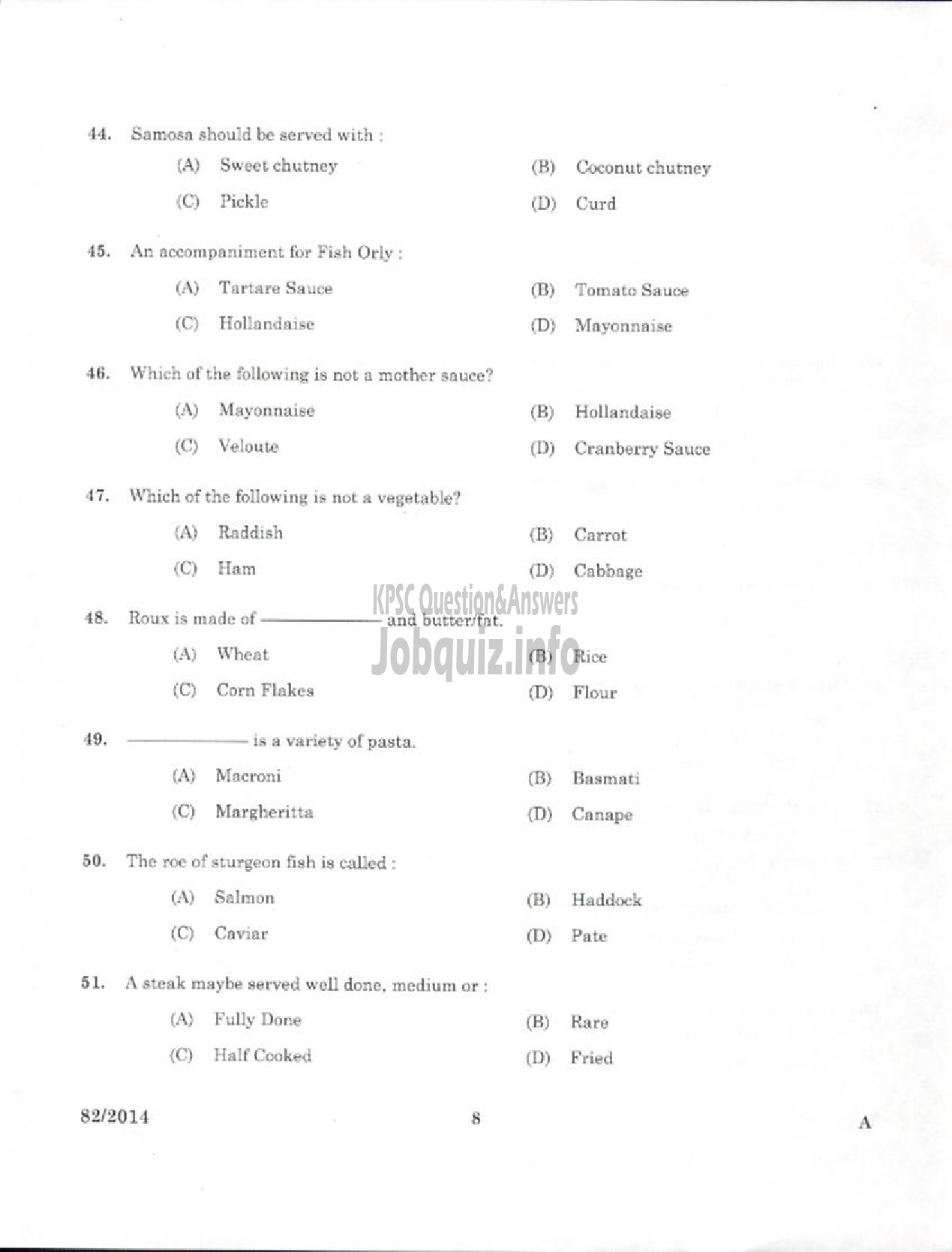 Kerala PSC Question Paper - HOSPITALITY ASSISTANT NCA EZHAVA/MUSLIM TOURISM DEPT PTA AND EKM-6