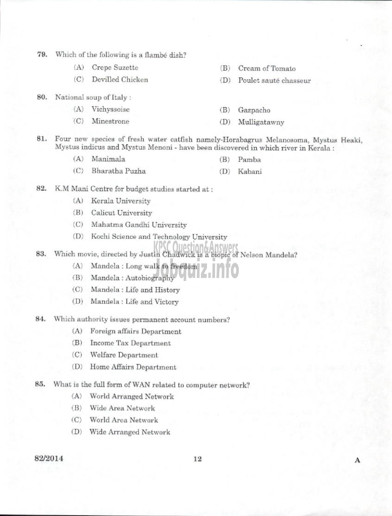 Kerala PSC Question Paper - HOSPITALITY ASSISTANT NCA EZHAVA/MUSLIM TOURISM DEPT PTA AND EKM-10